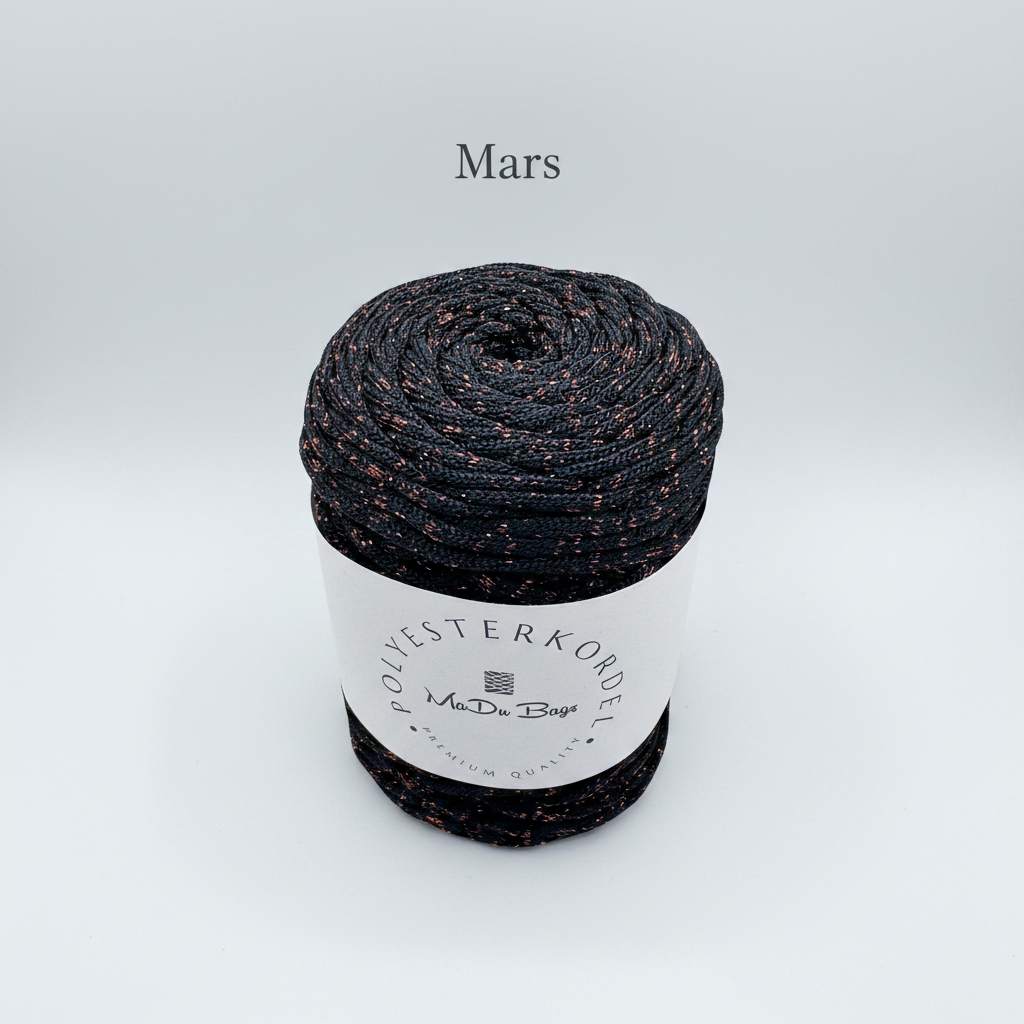 GALAXY by MaDu Bags · Flache Premium Polyesterkordel 5 mm · Mars · 100 m