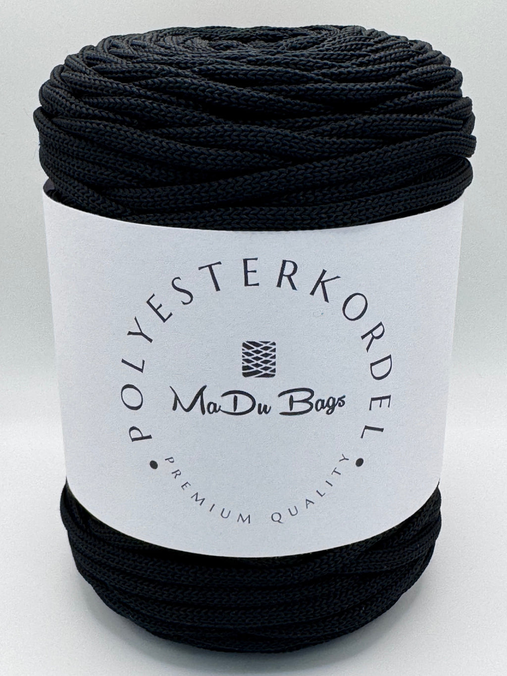 Polyesterkordel flach 5 mm · Schwarz · 100 m