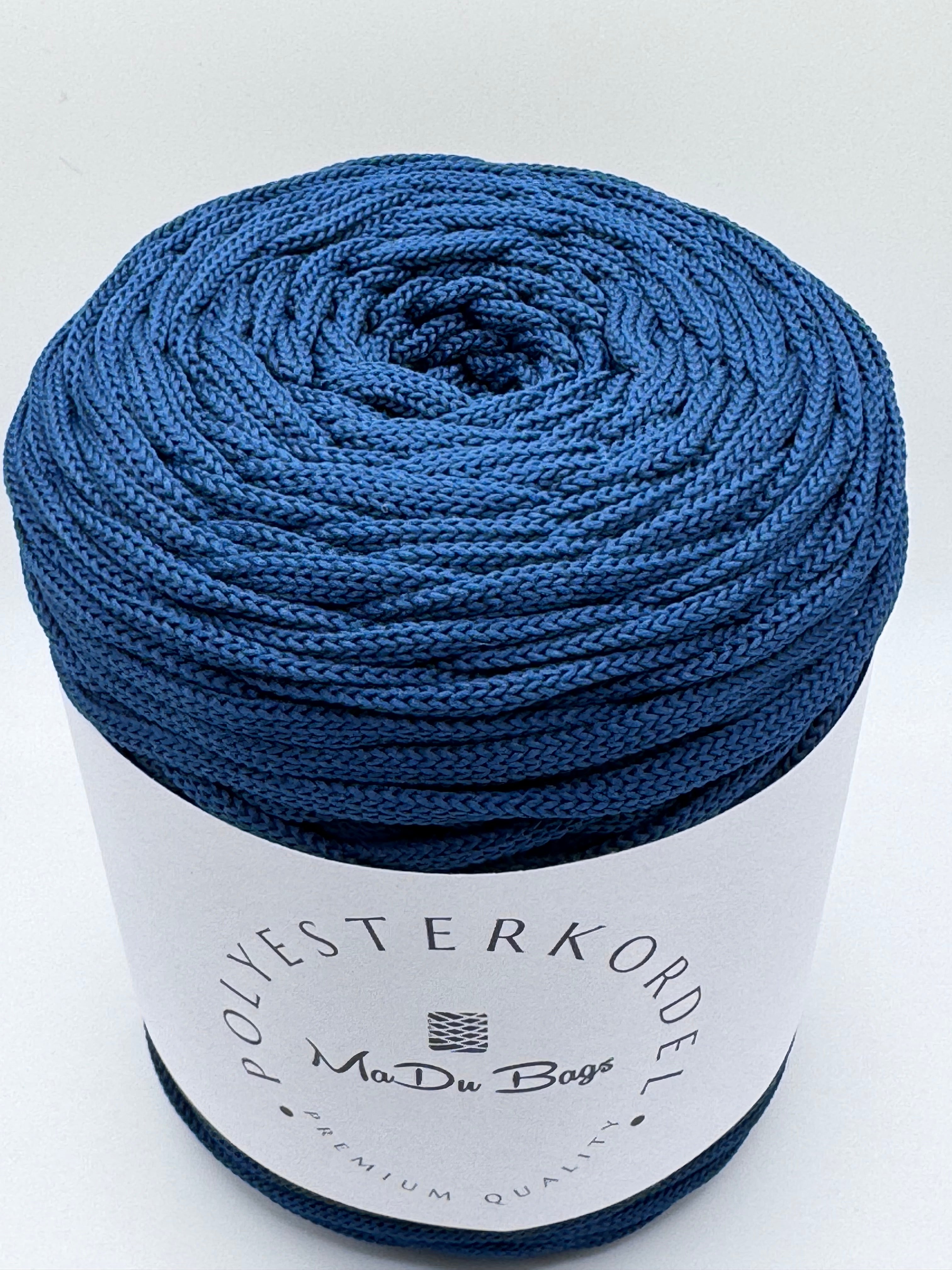 Flat polyester cord 5 mm – Petrol – 100 m