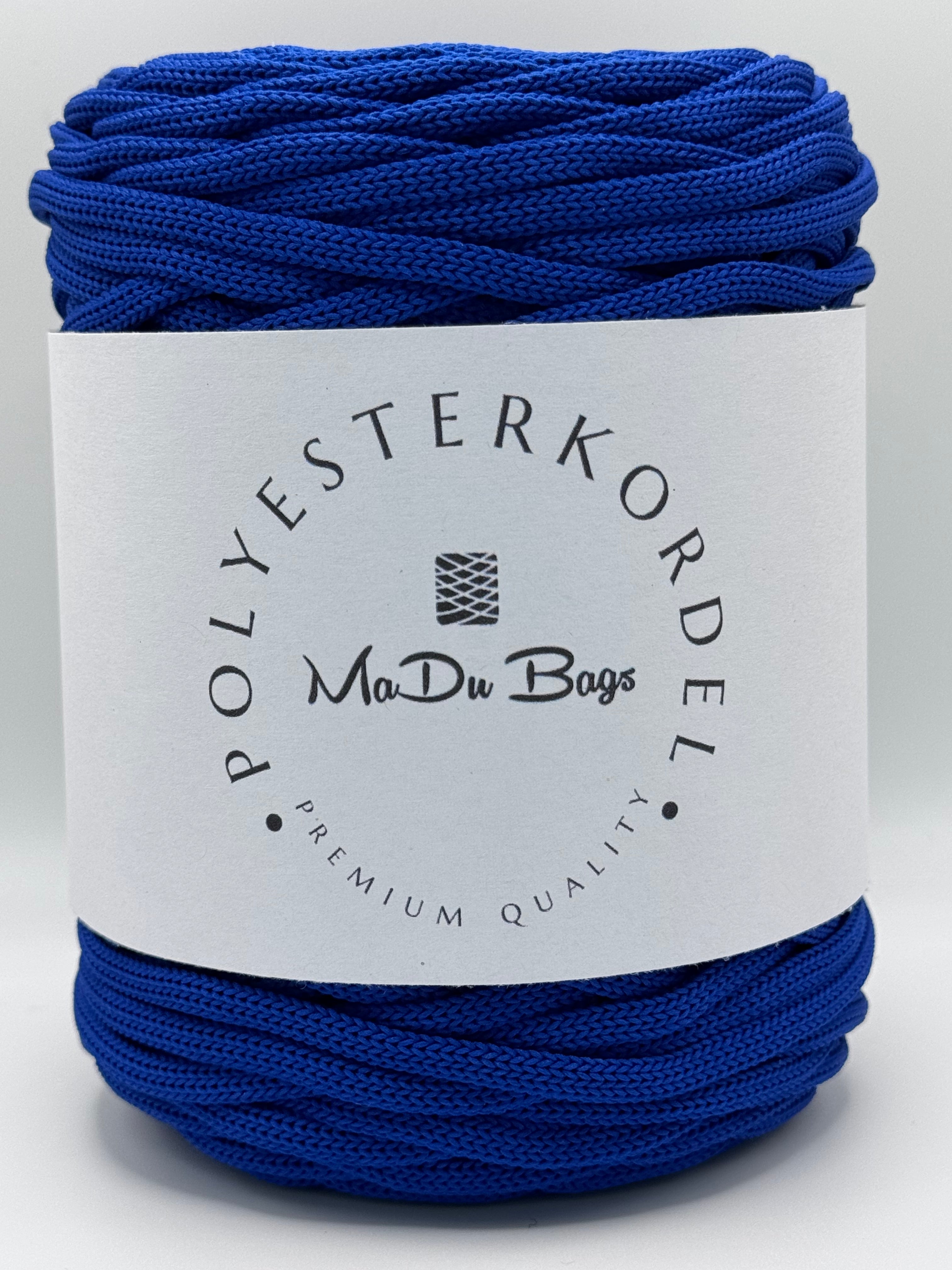 Polyesterkordel flach 5 mm · Azurblau · 100 m