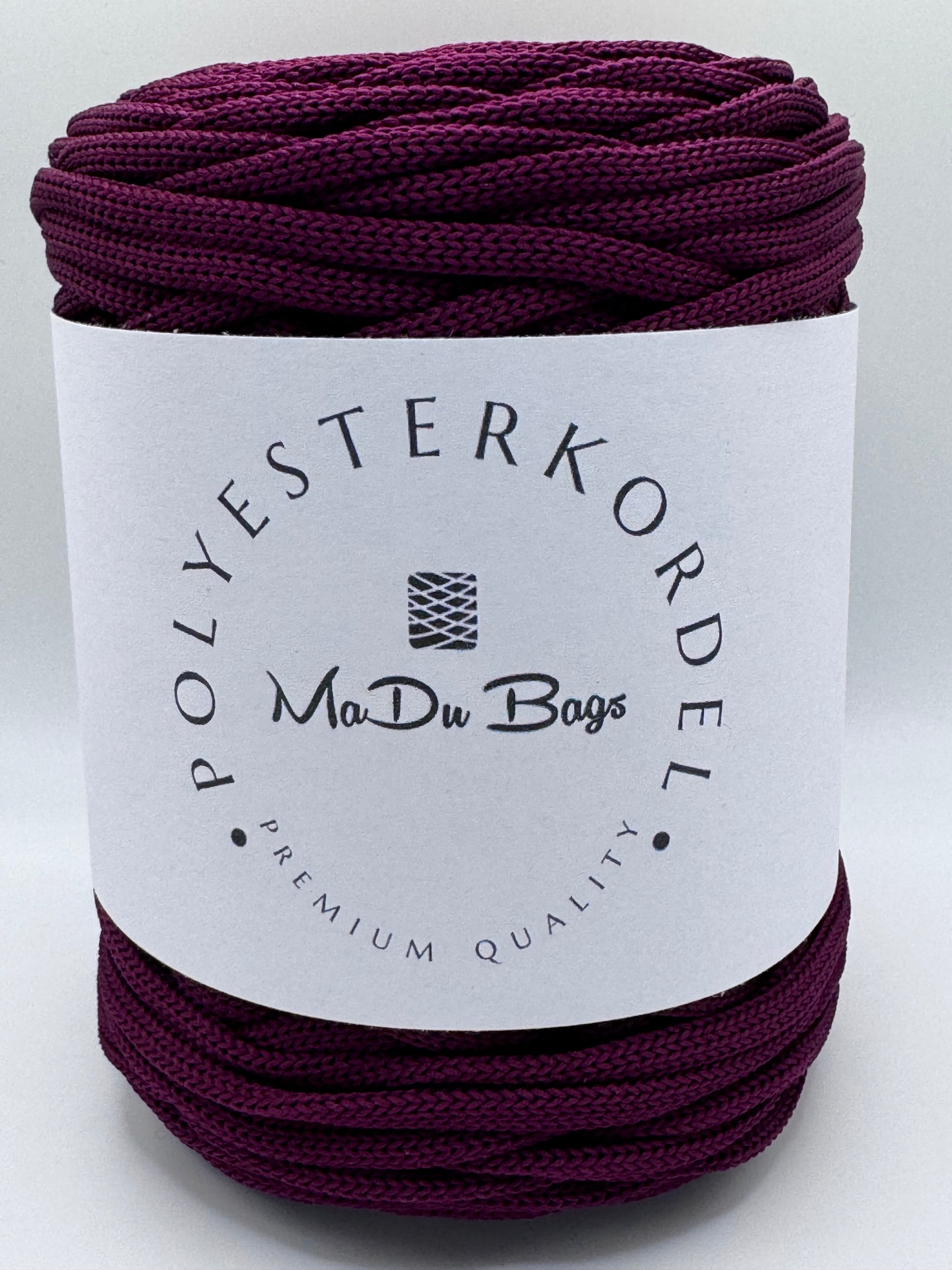 Polyester Cord flat 5 mm – Plum – 100 m