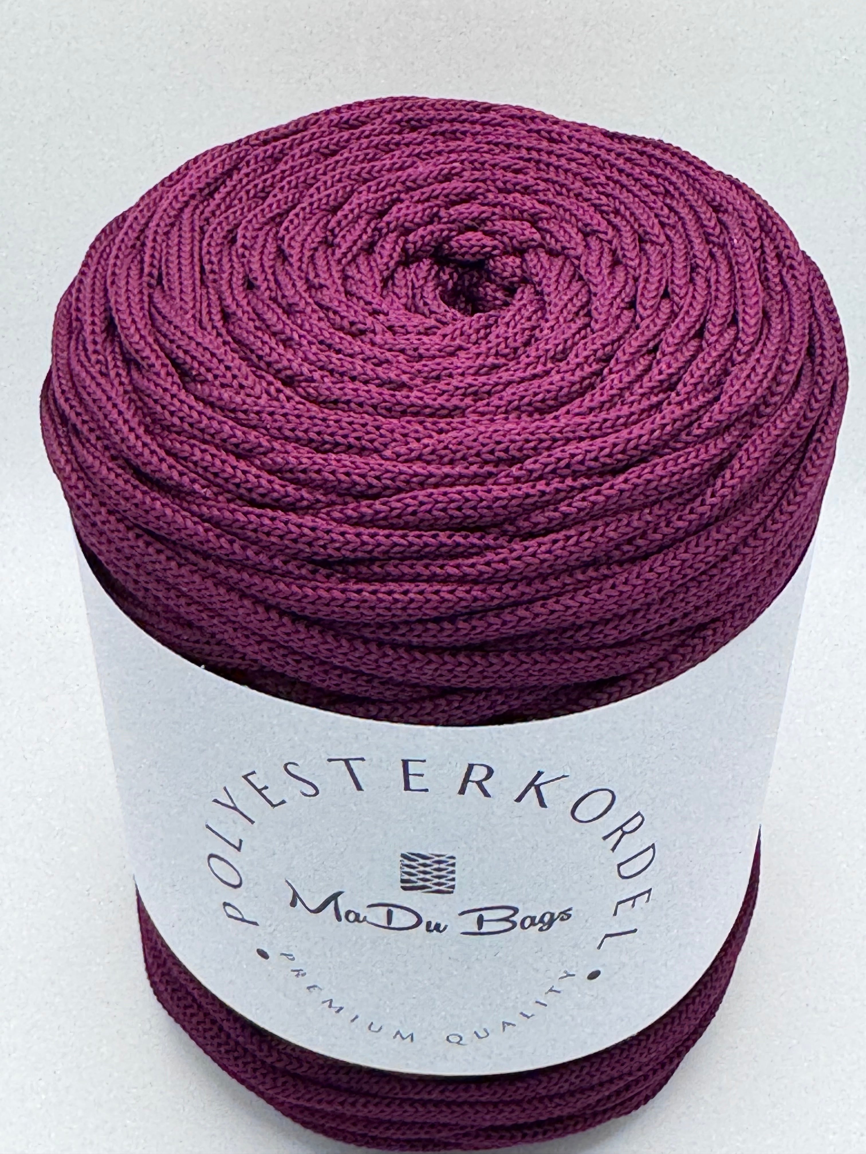Polyester Cord flat 5 mm – Plum – 100 m