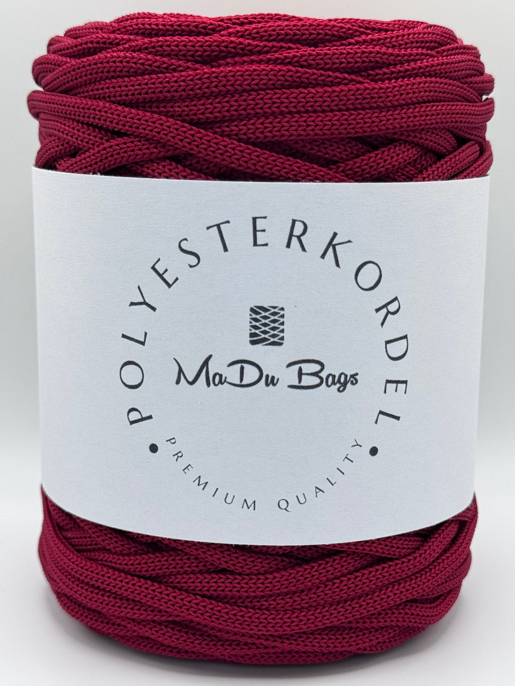 Polyesterkordel flach 5 mm · Weinrot · 100 m