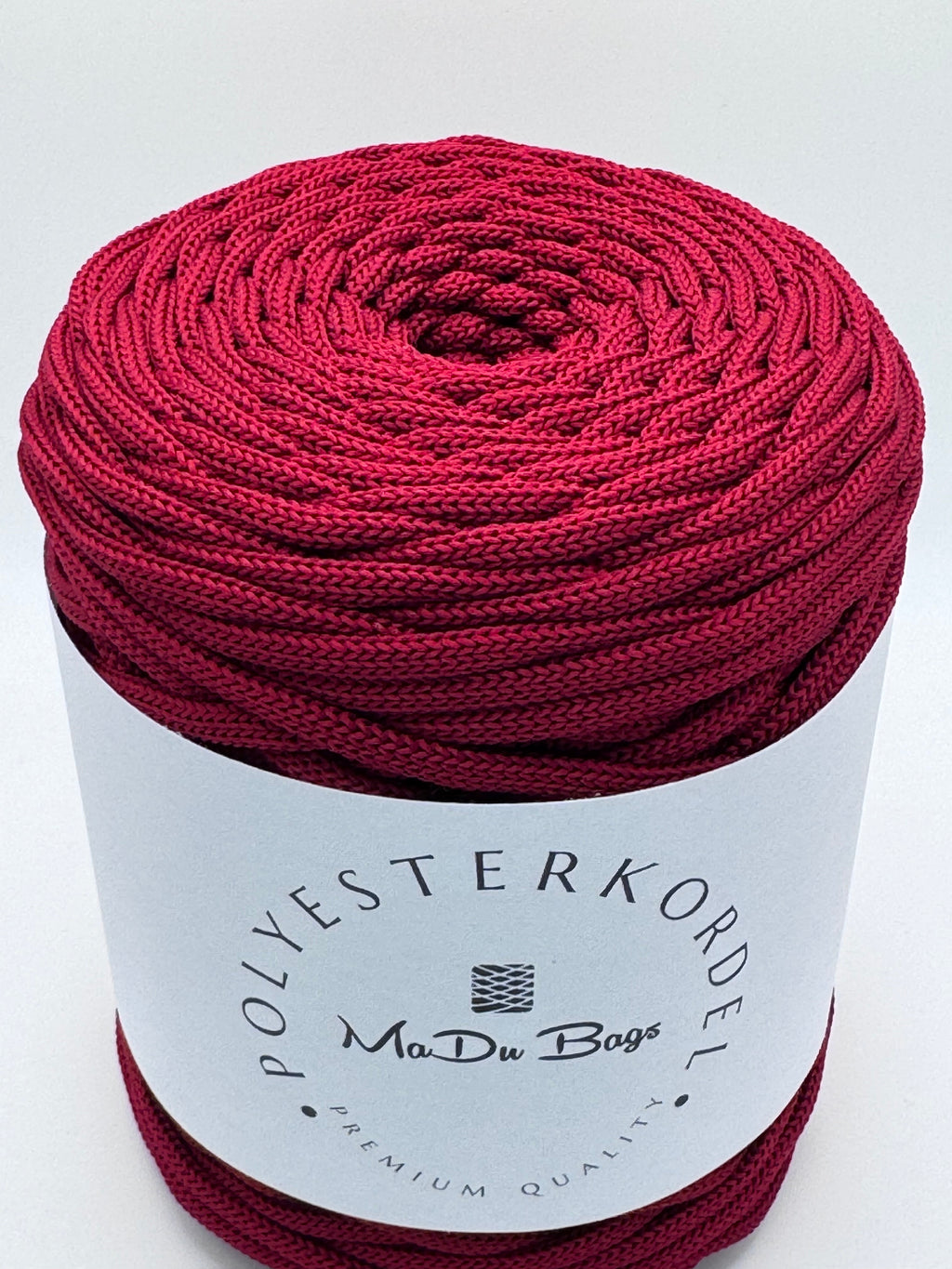 Polyesterkordel flach 5 mm · Weinrot · 100 m