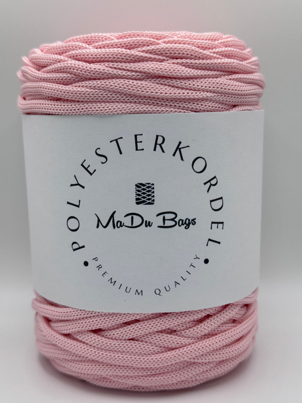 Polyesterkordel flach 5 mm · Puderrosa · 100 m