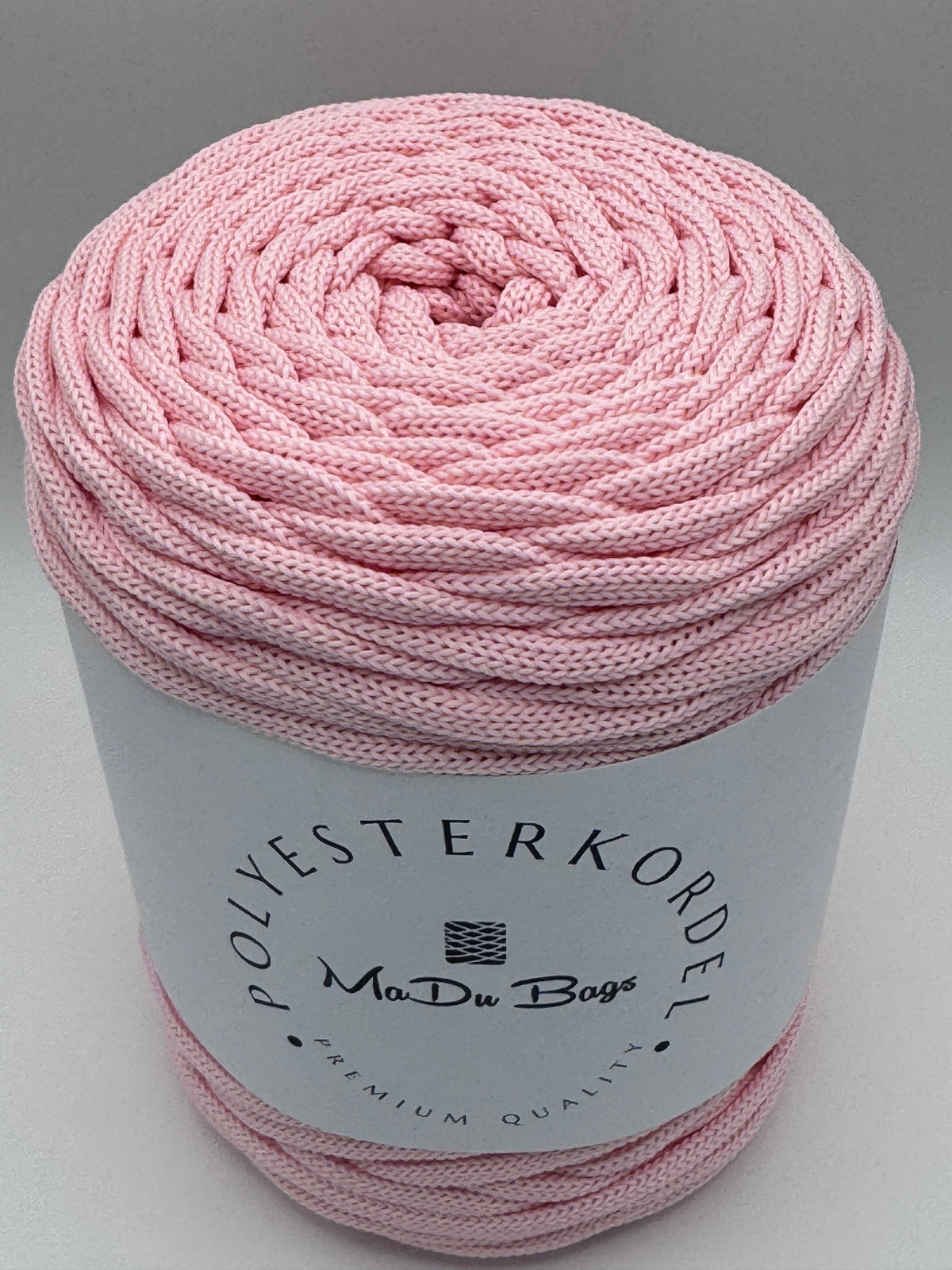 Polyester cord flat 5 mm – Pale pink – 100 m