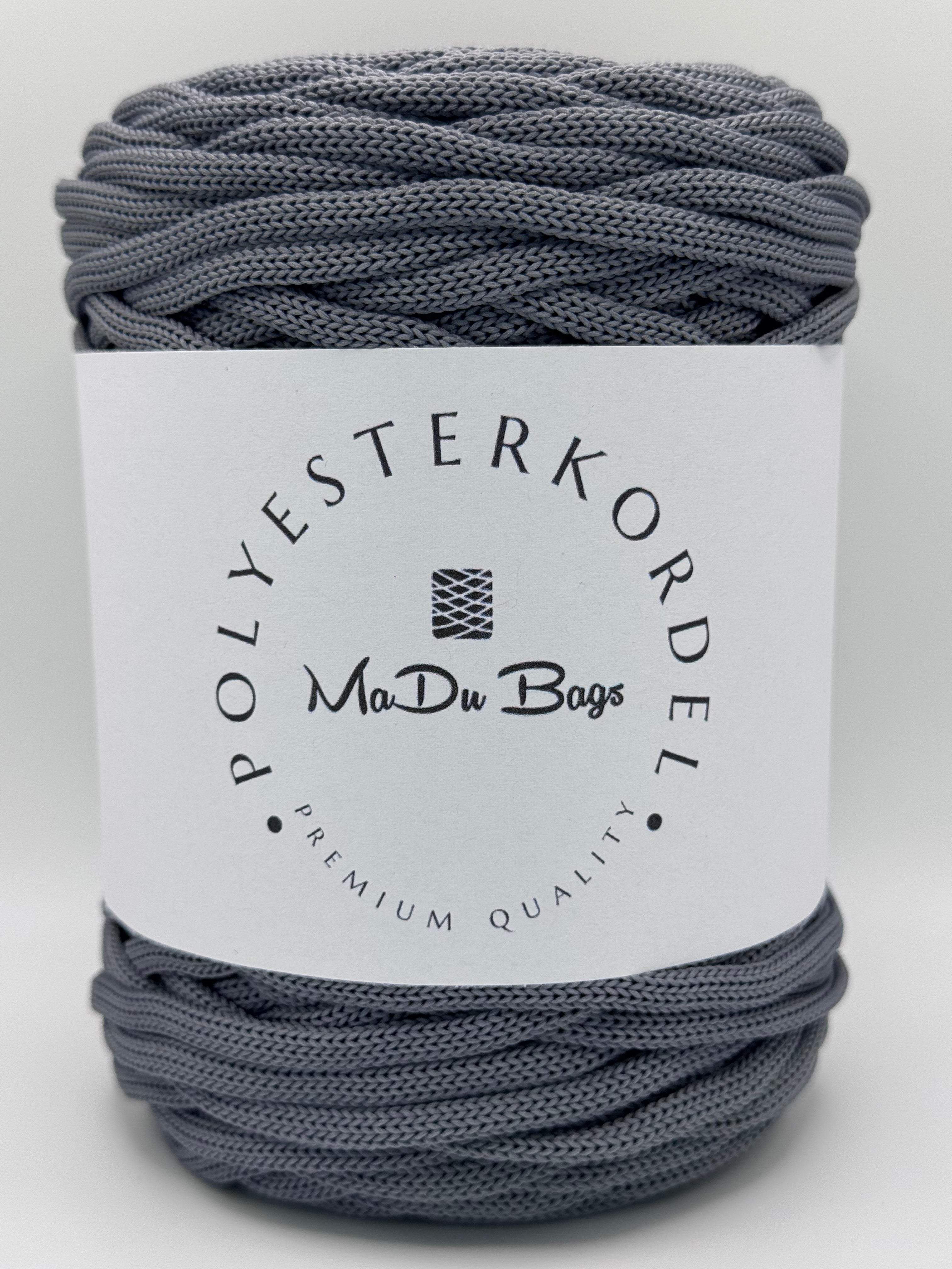 Polyesterkordel flach 5 mm · Graphit · 100 m