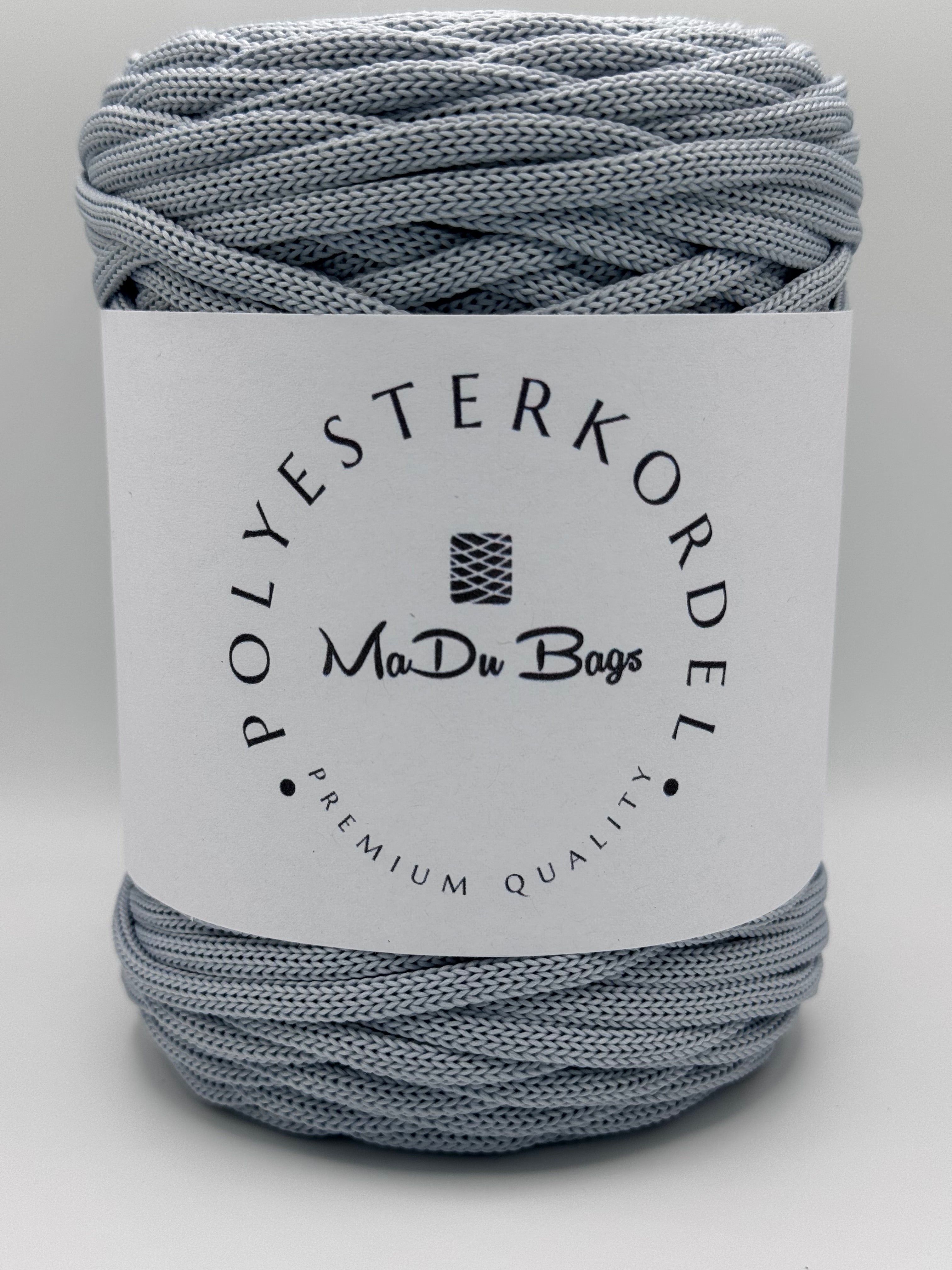 Polyesterkordel flach 5 mm · Steingrau · 100 m