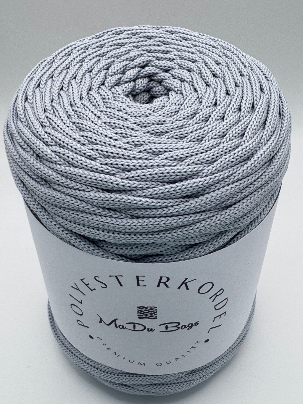 Polyesterkordel flach 5 mm · Steingrau · 100 m