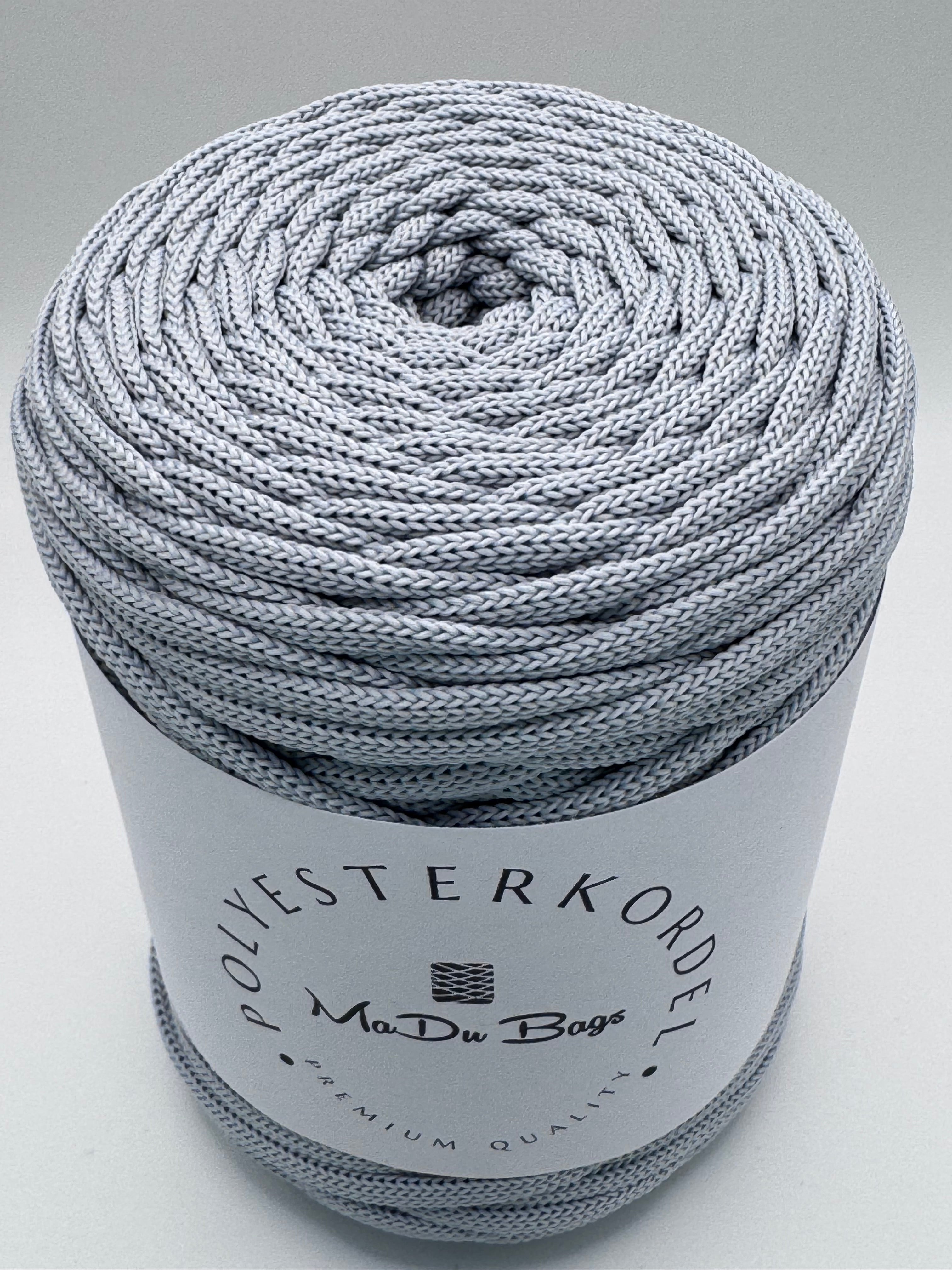 Polyesterkordel flach 5 mm · Steingrau · 100 m