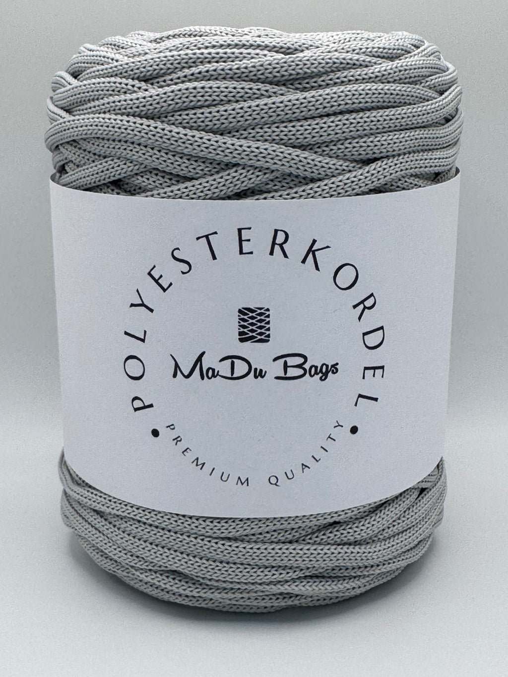 Polyesterkordel flach 5 mm · Silbergrau · 100 m