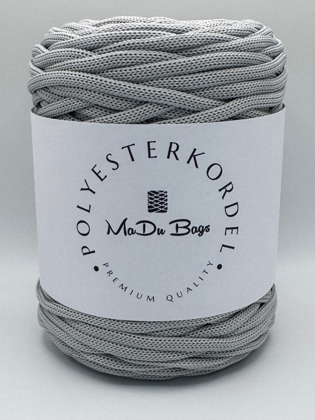 Polyesterkordel flach 5 mm · Silbergrau · 100 m