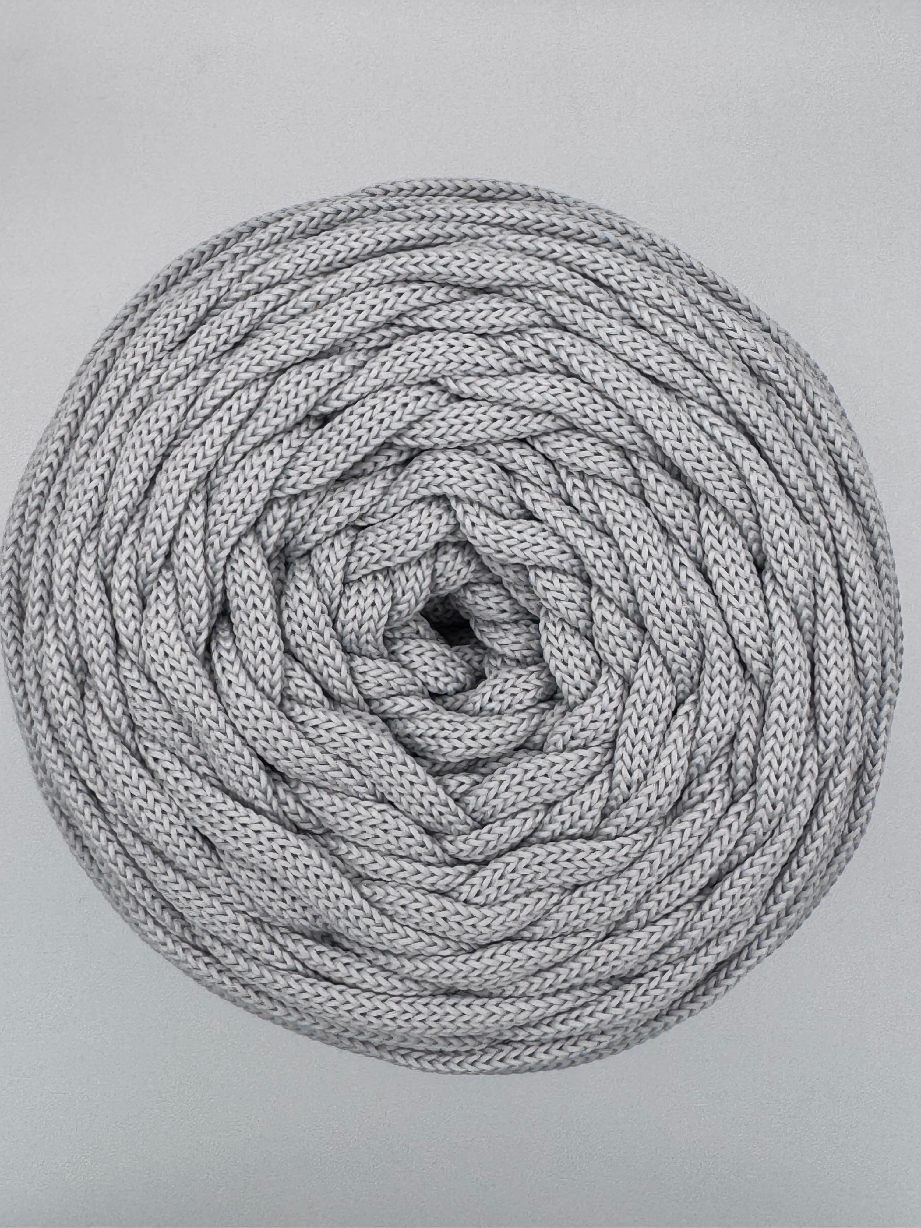 Polyesterkordel flach 5 mm · Silbergrau · 100 m