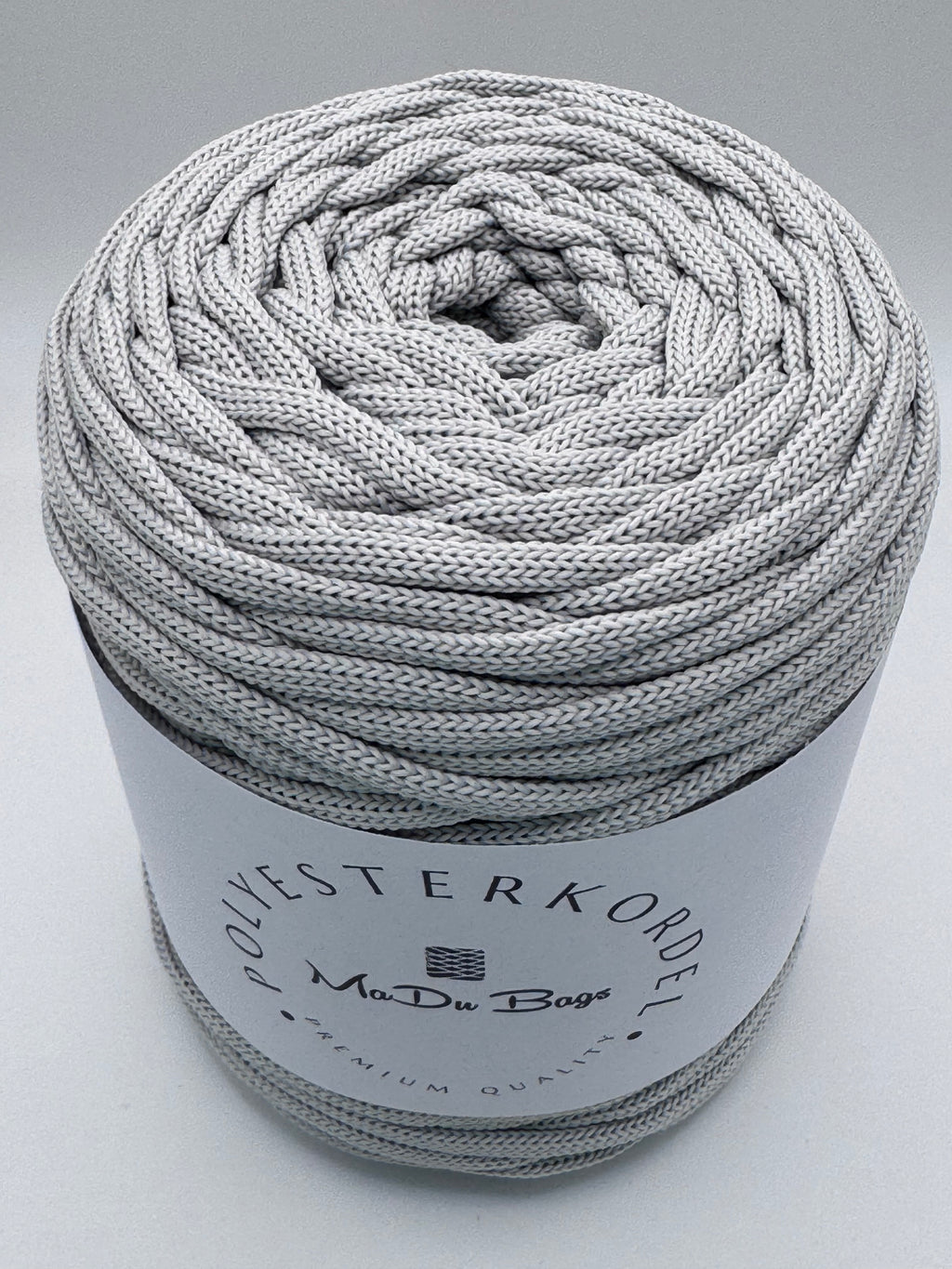 Polyesterkordel flach 5 mm · Silbergrau · 100 m