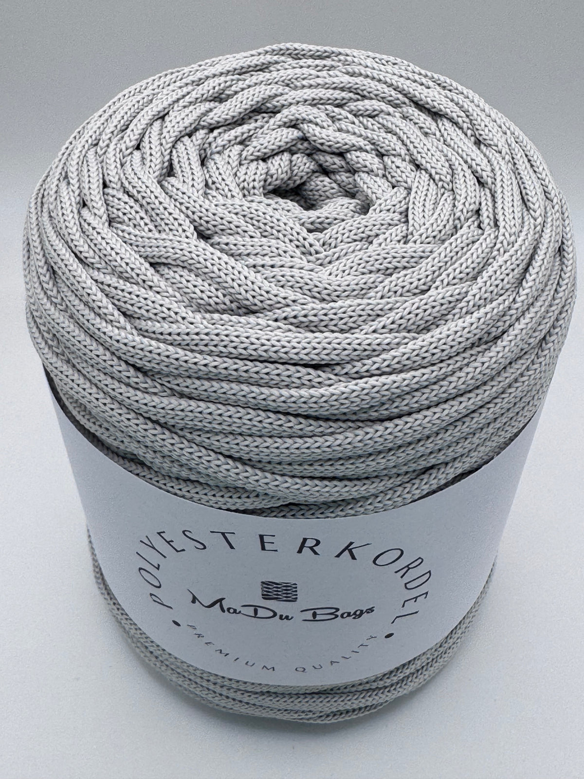 Polyesterkordel flach 5 mm · Silbergrau · 100 m
