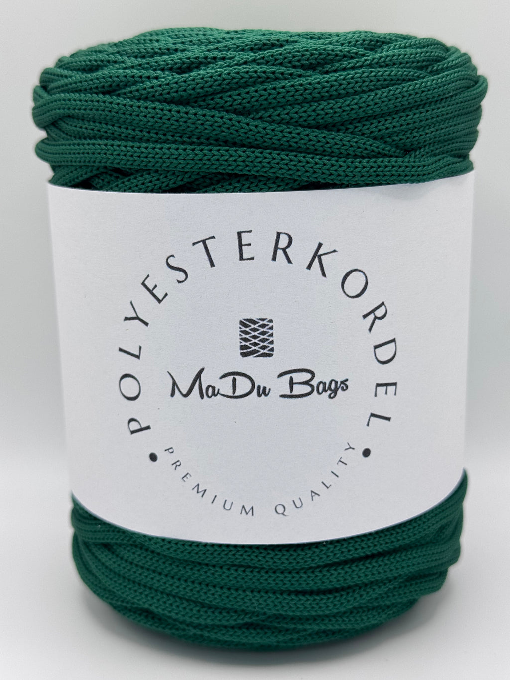 Polyesterkordel flach 5 mm · Waldgrün · 100 m