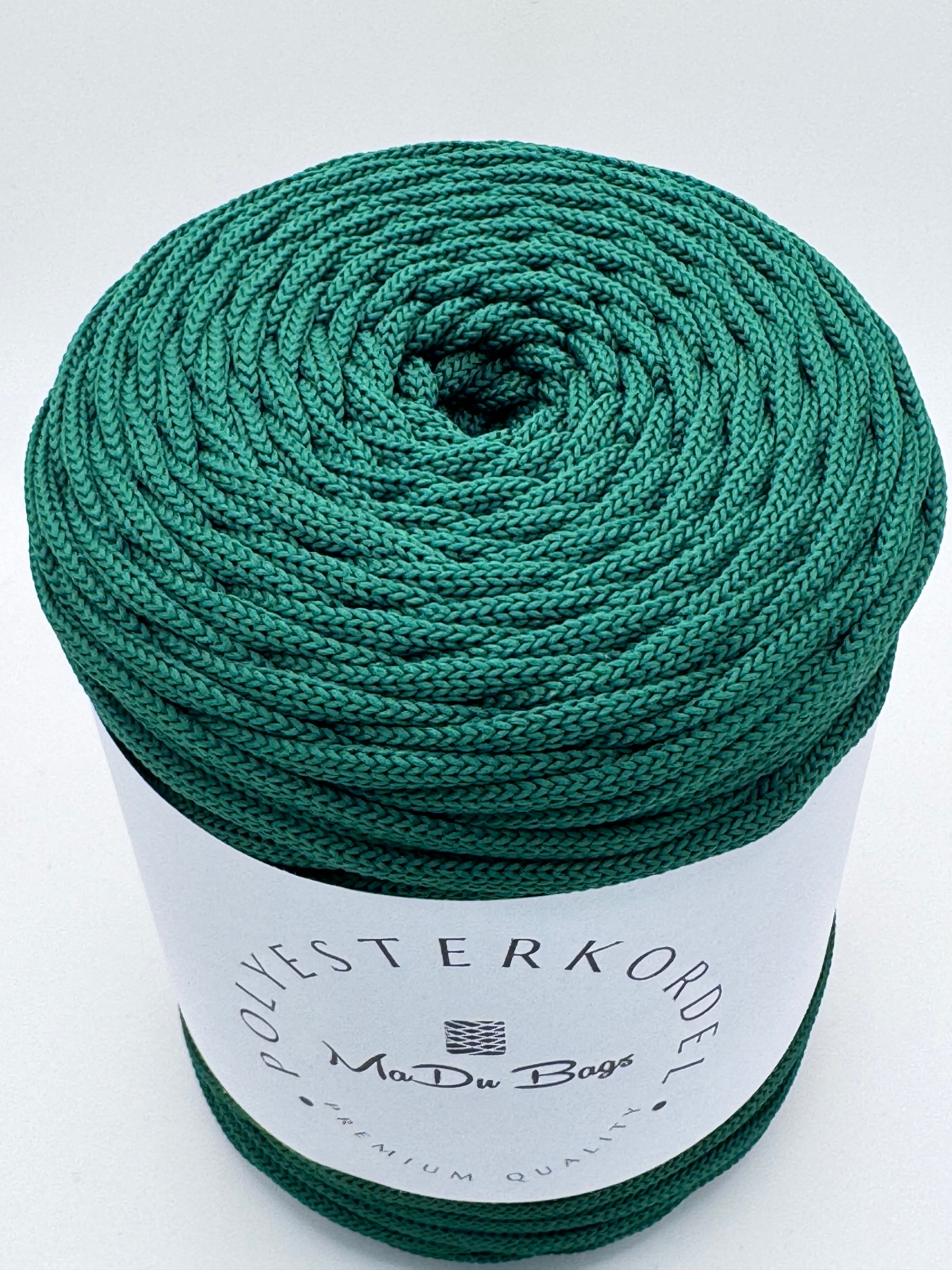 Polyester cord flat 5 mm – Bottle Green – 100 m