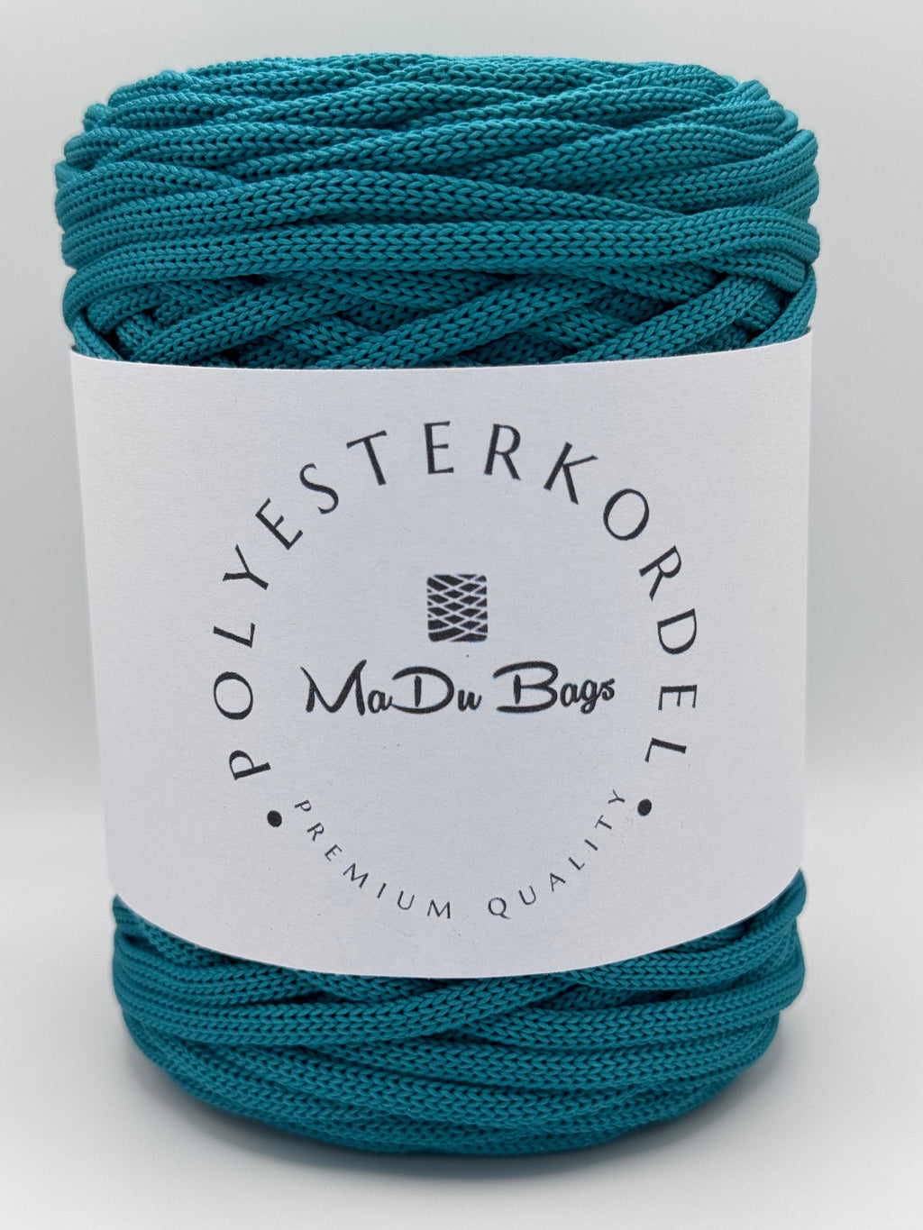 Polyesterkordel flach 5 mm · Smaragd · 100 m