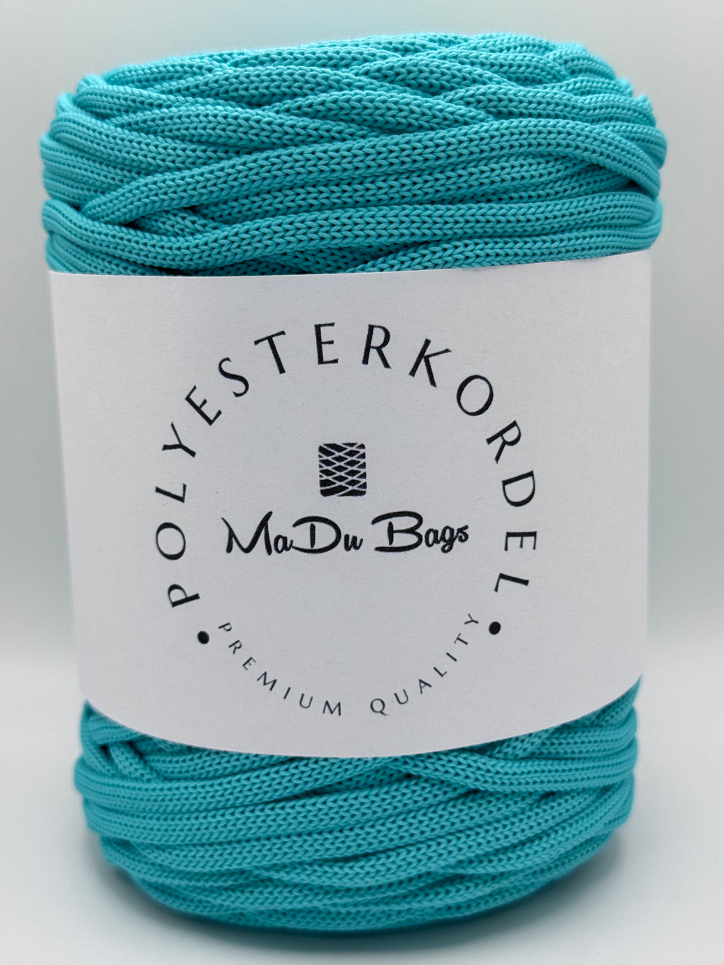 Polyesterkordel flach 5 mm · Türkis · 100 m