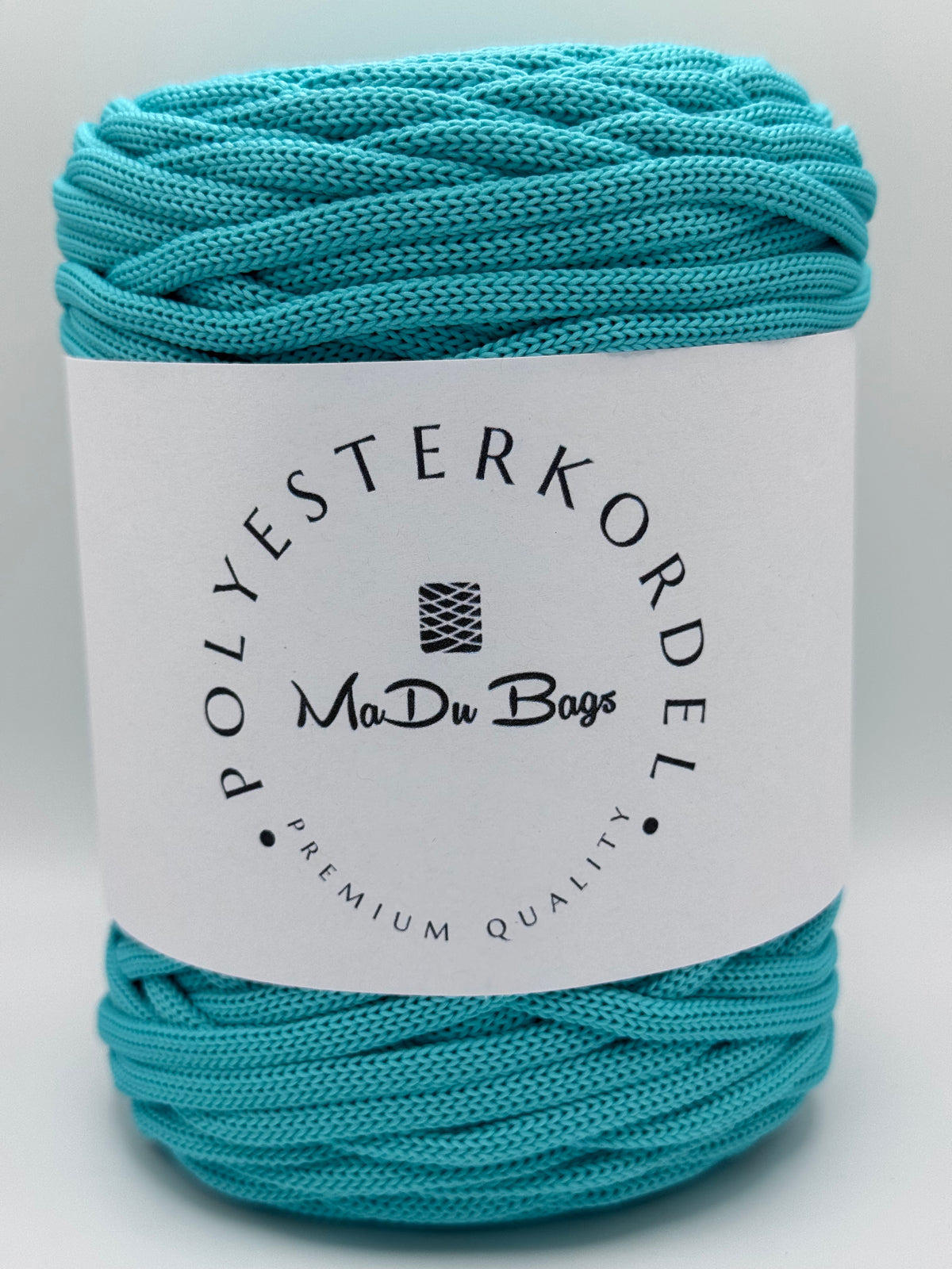 Flat Polyester Cord 5 mm – Turquoise – 100 m