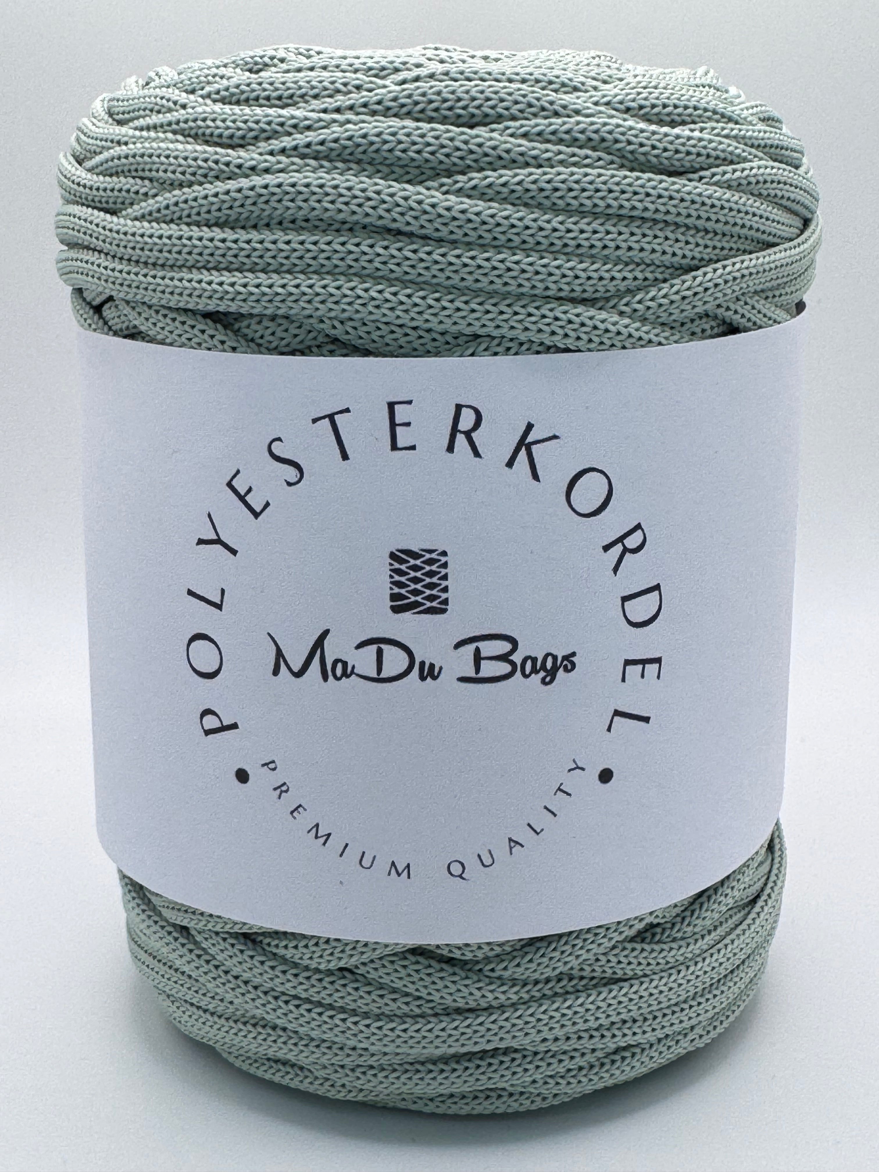 Polyesterkordel flach 5 mm · Eukalyptus · 100 m