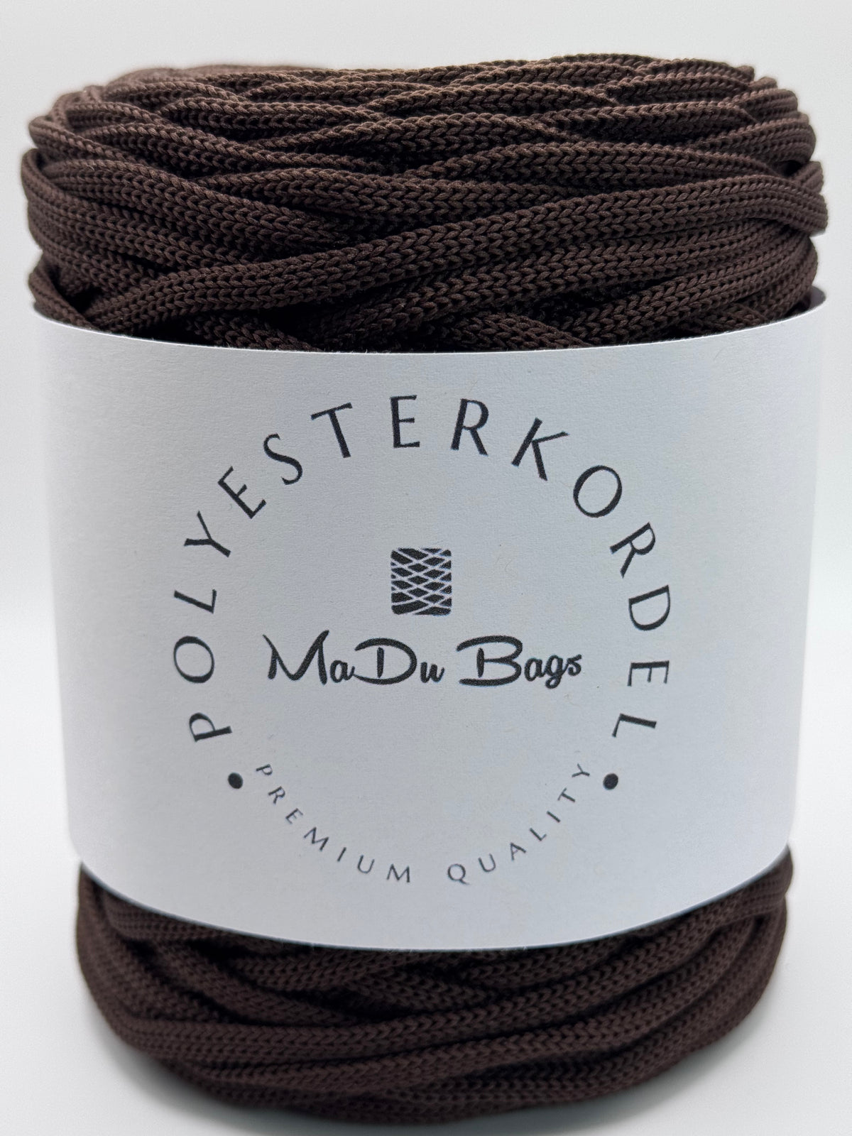 Polyesterkordel flach 5 mm · Dunkle Schokolade · 100 m