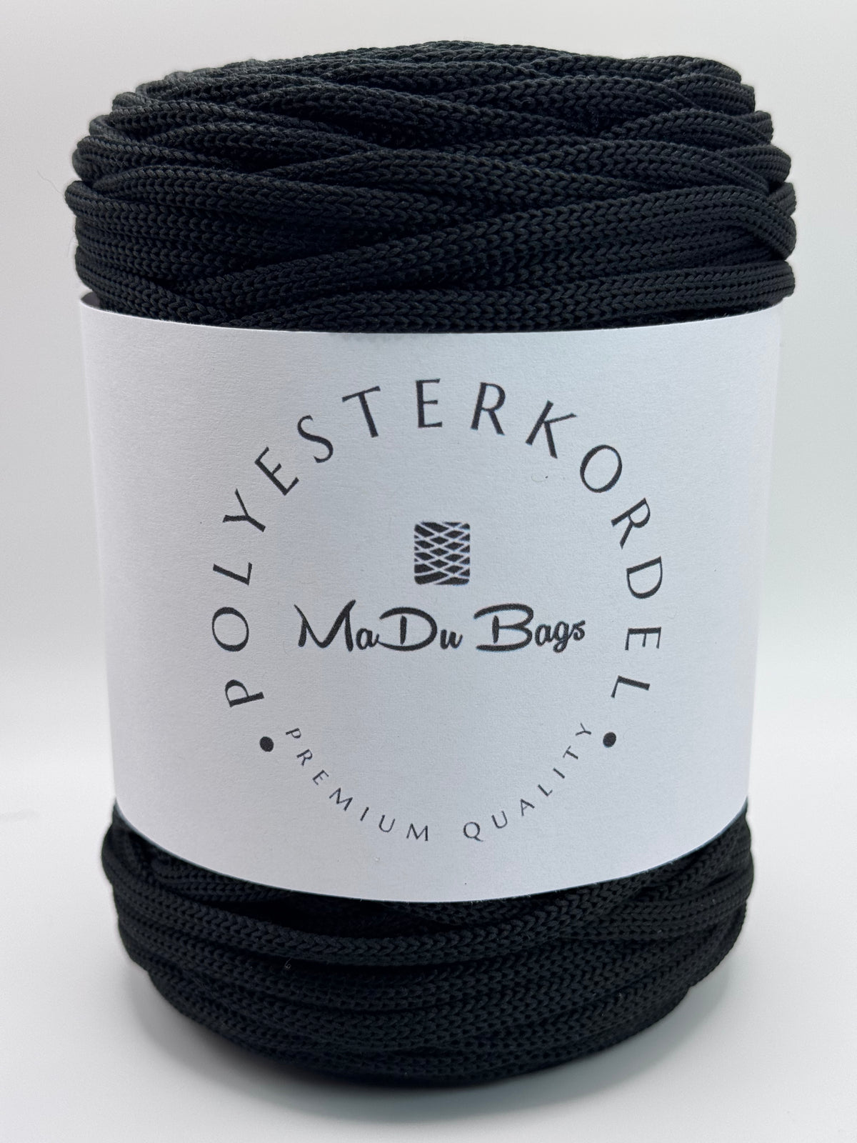 Polyesterkordel flach 5 mm · Schwarz · 100 m