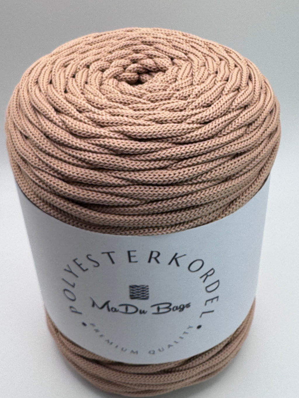 Polyesterkordel flach 5 mm · Keks · 100 m
