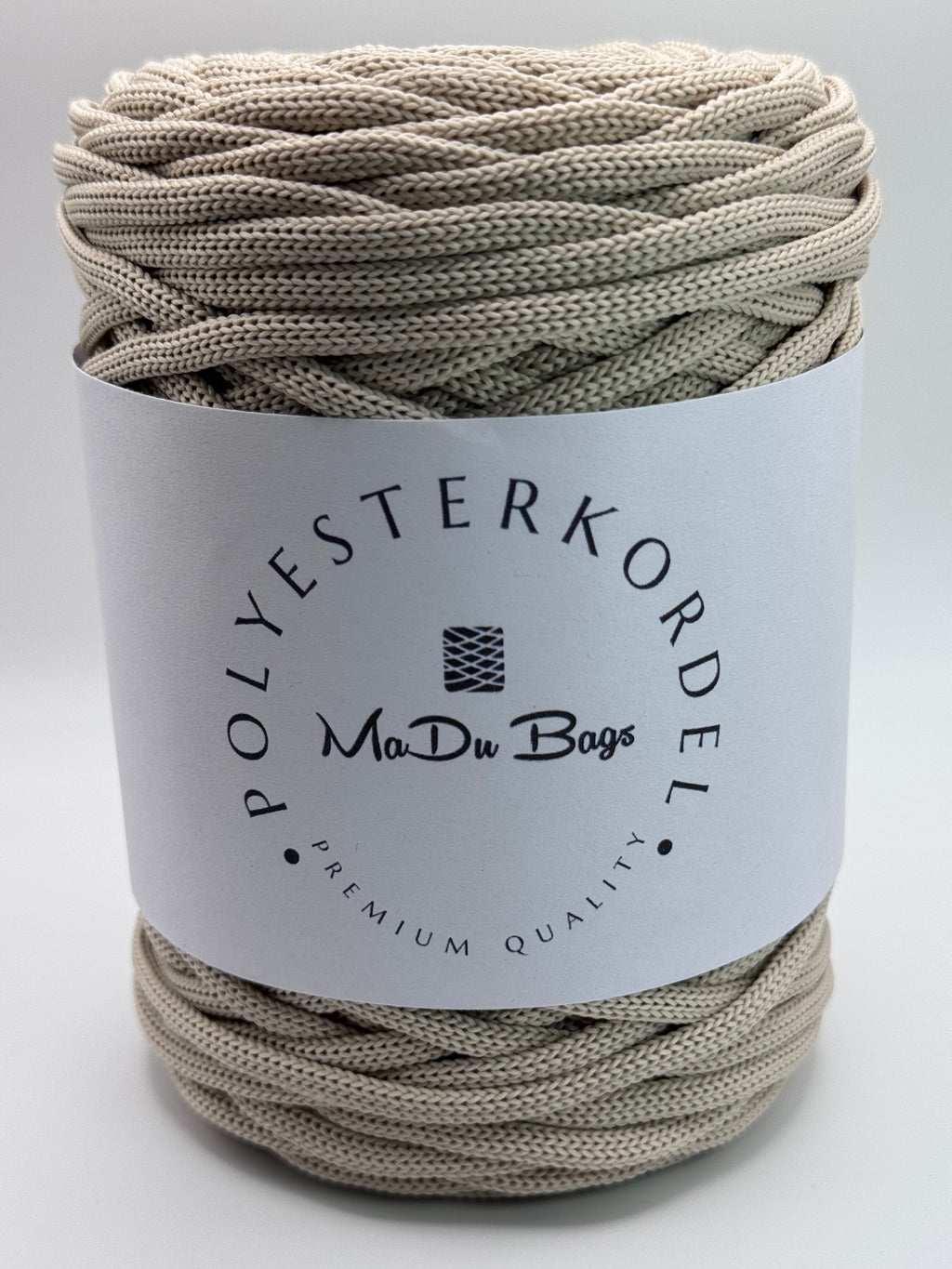 Polyesterkordel flach 5 mm · Elfenbein · 100 m
