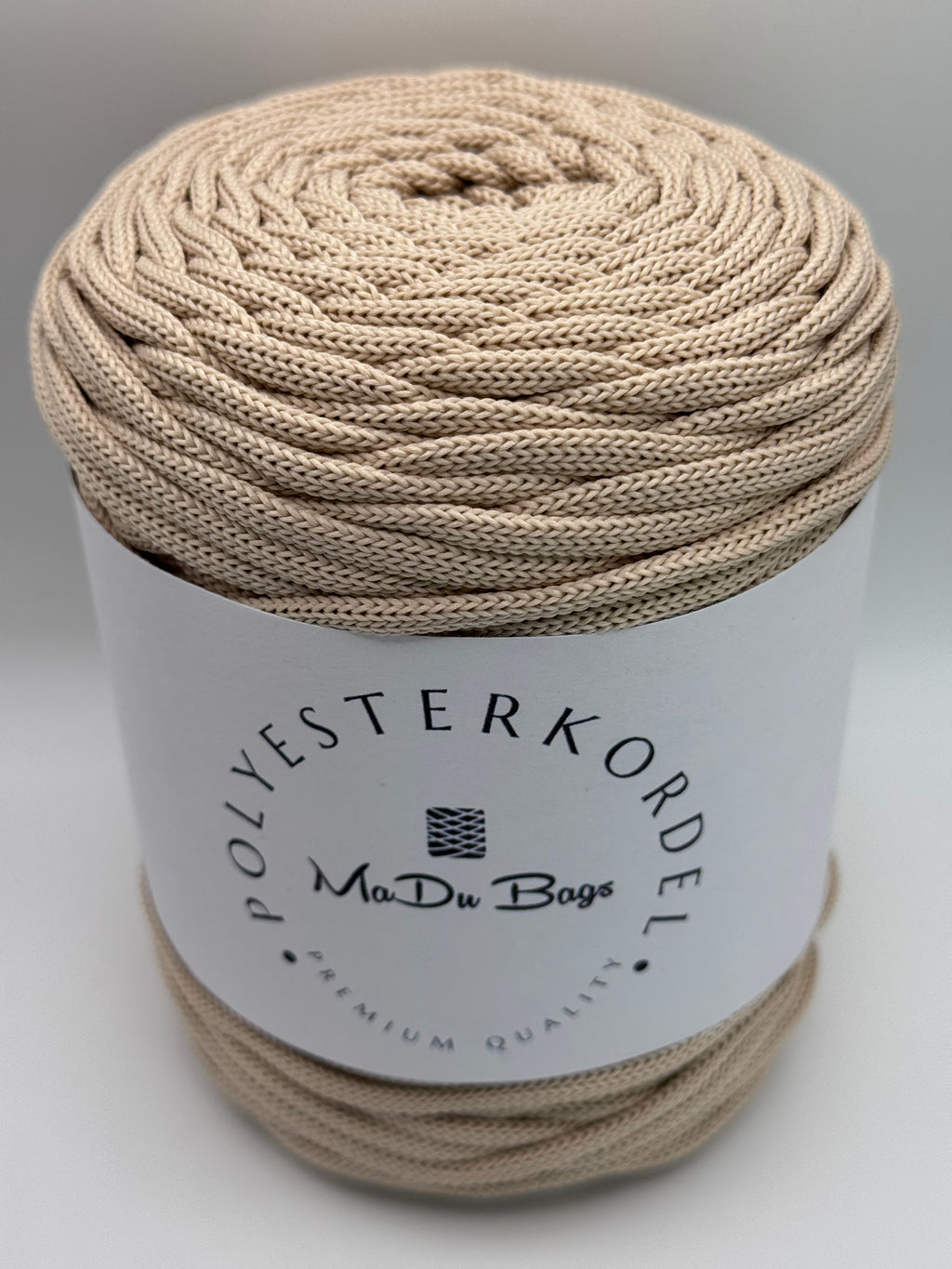 Polyesterkordel flach 5 mm · Biskuit · 100 m