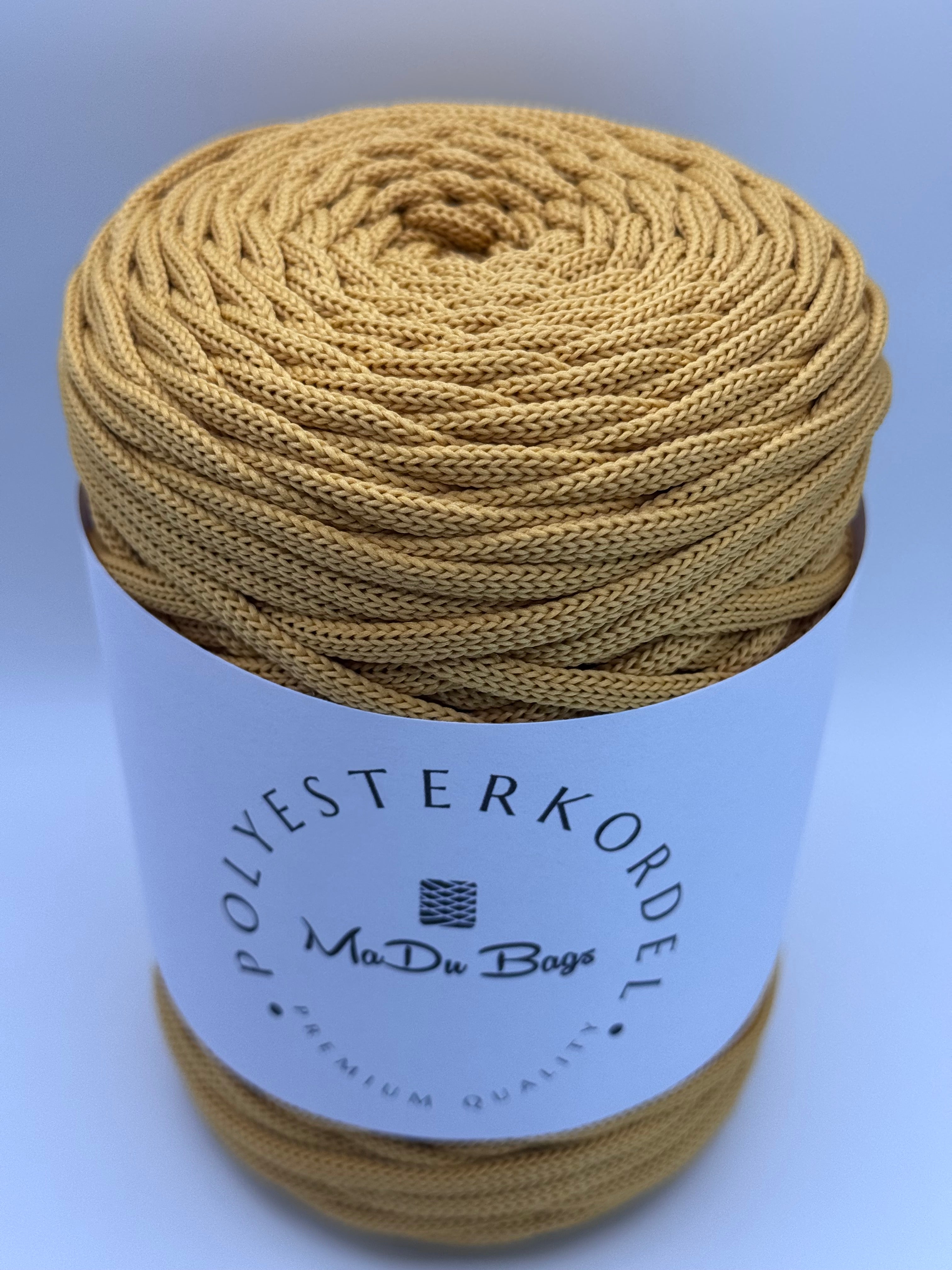 Polyesterkordel flach 5 mm · Bernstein · 100 m