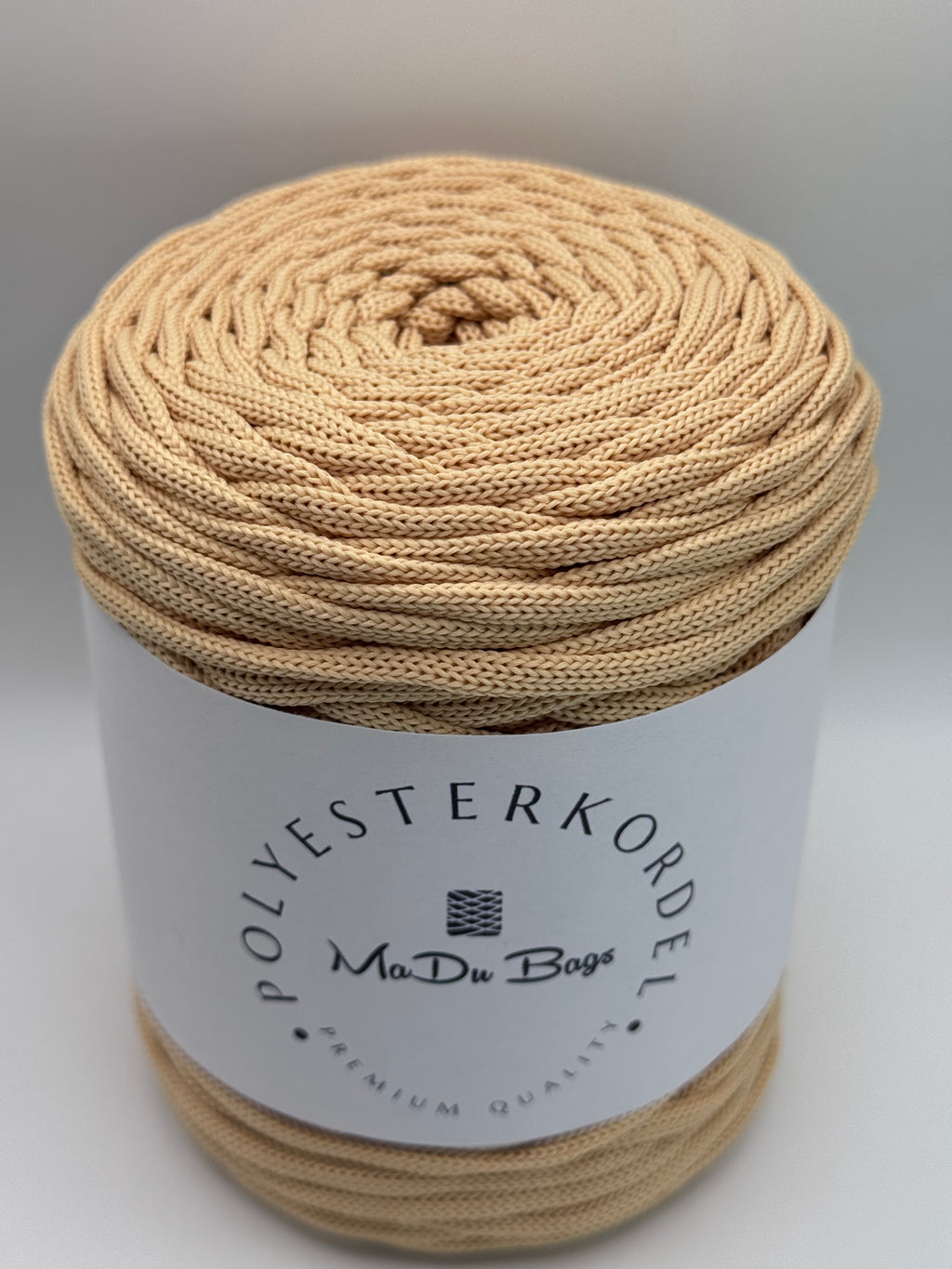 Polyesterkordel flach 5 mm · Champagner · 100 m
