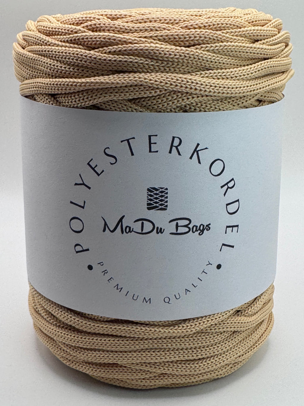 Polyesterkordel flach 5 mm · Champagner · 100 m