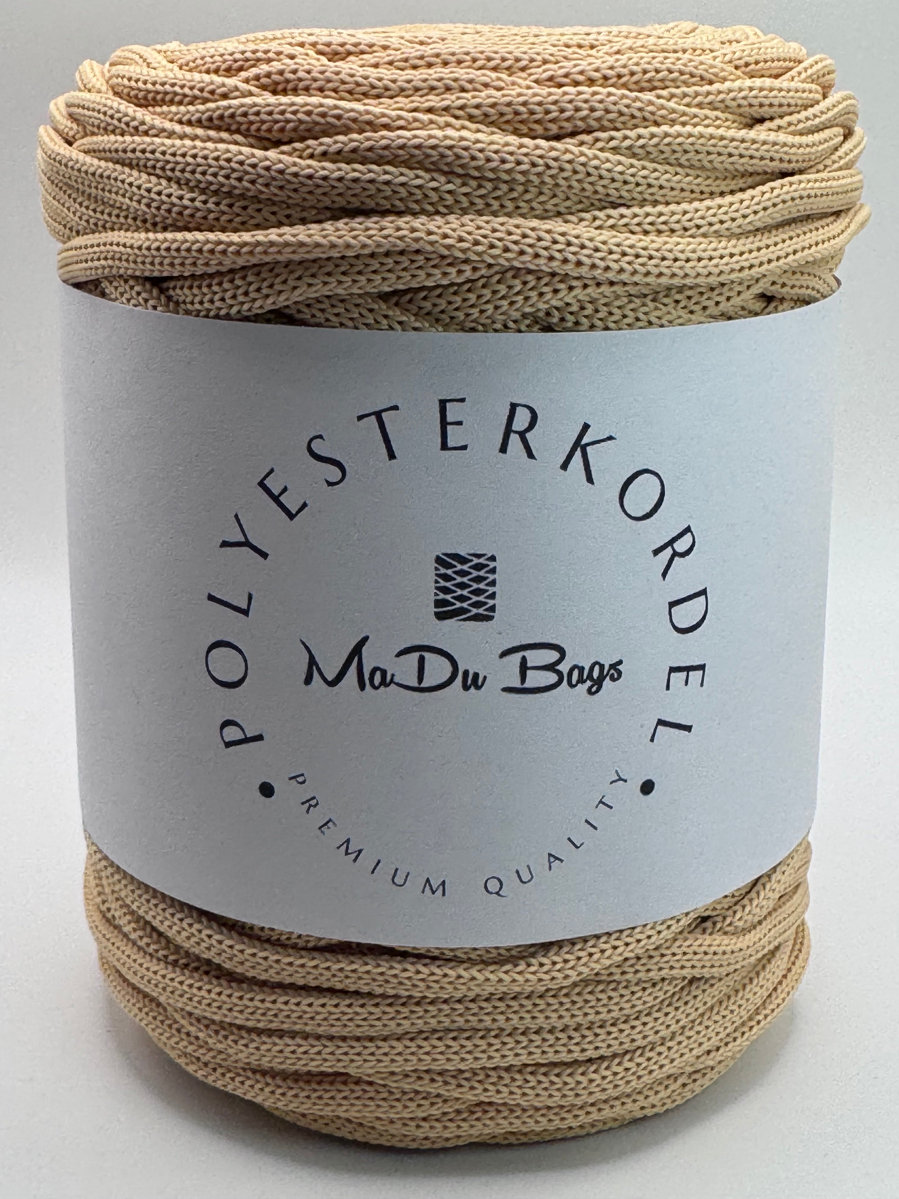 Polyesterkordel flach 5 mm · Champagner · 100 m