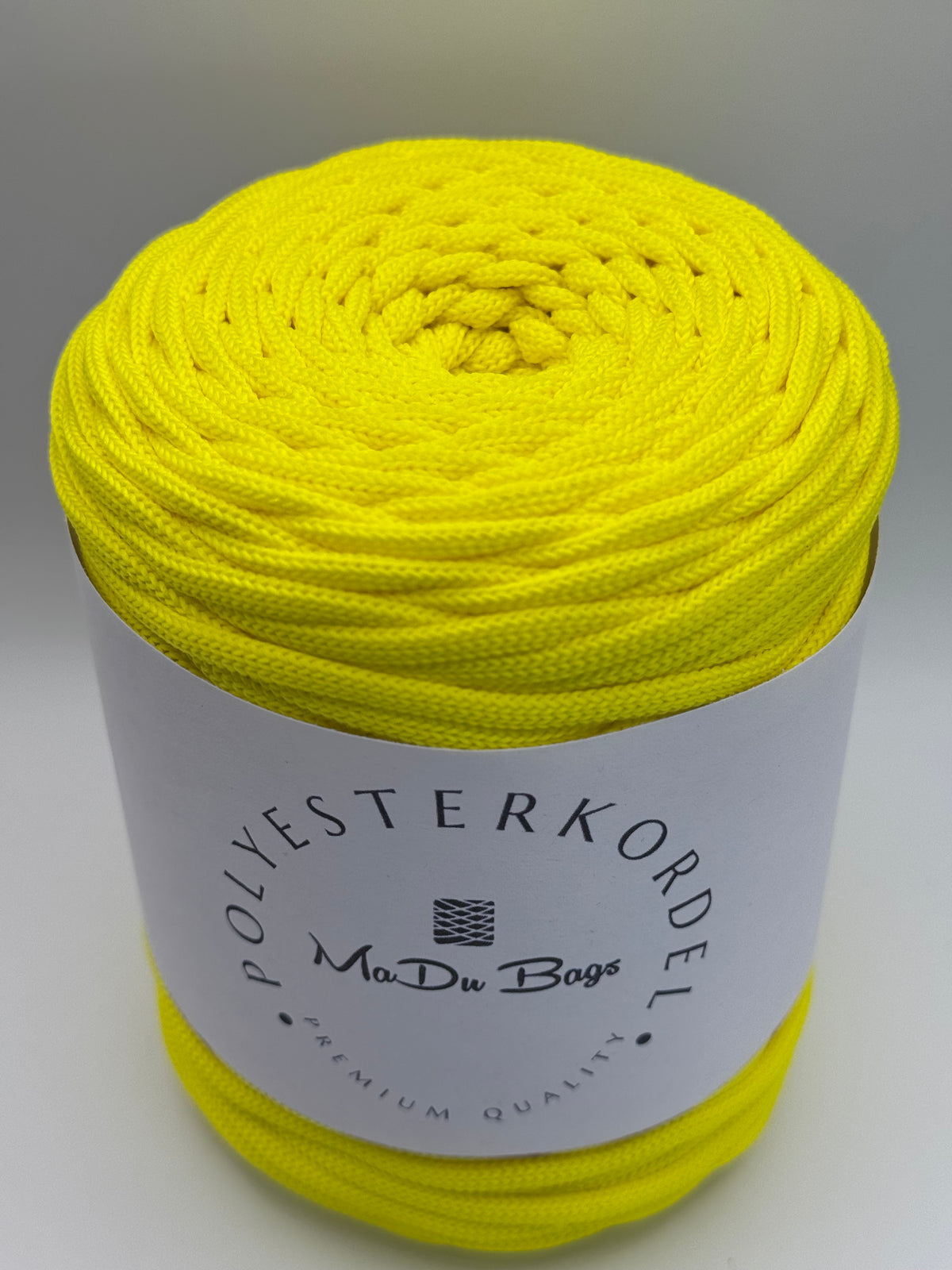 Polyesterkordel flach 5 mm · Zitronengelb · 100 m