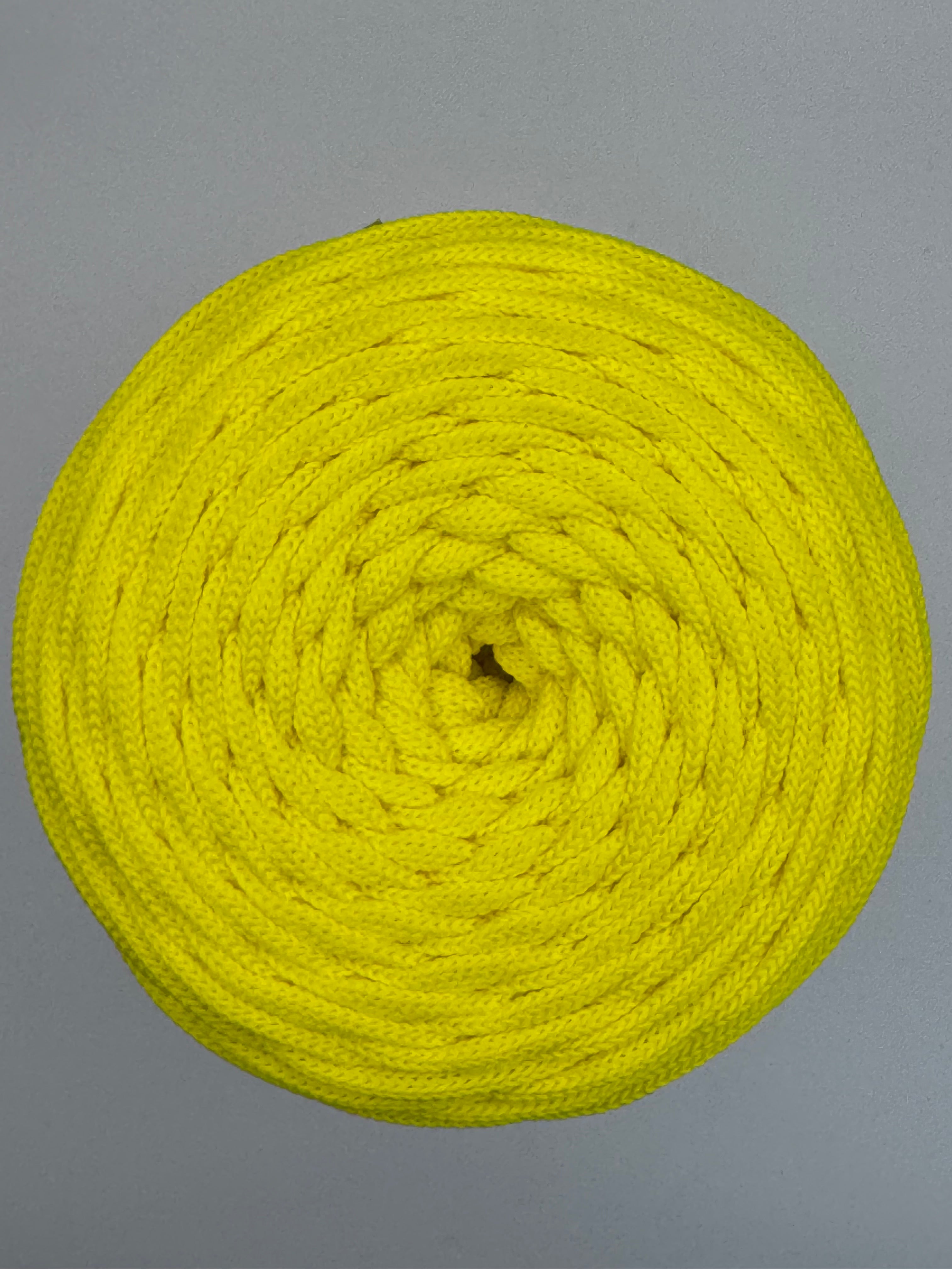 Polyesterkordel flach 5 mm · Zitronengelb · 100 m