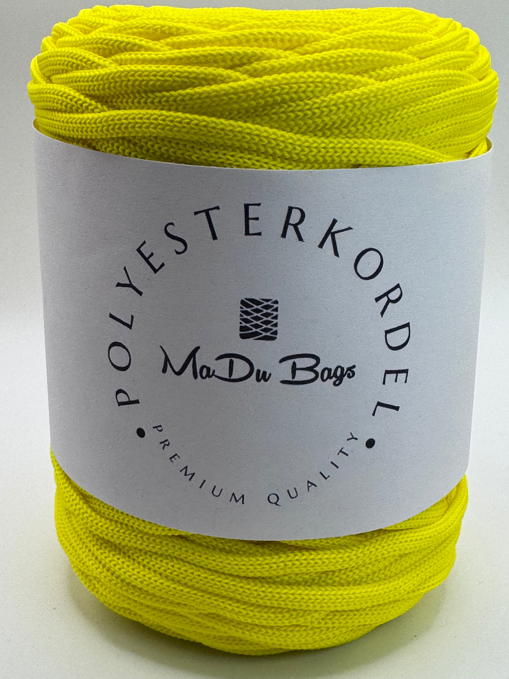Polyesterkordel flach 5 mm · Zitronengelb · 100 m