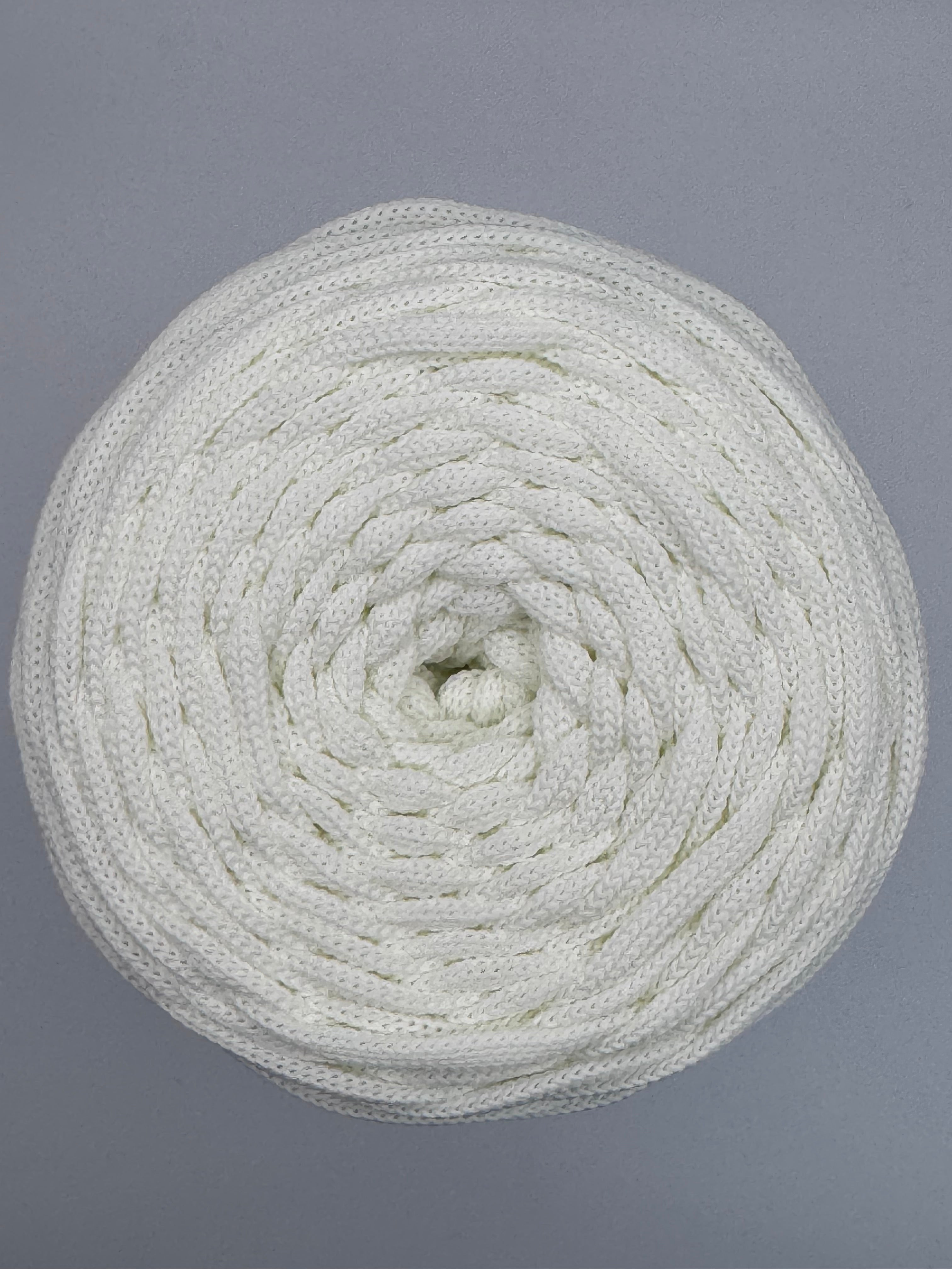 Polyesterkordel flach 5 mm · Creme · 100 m