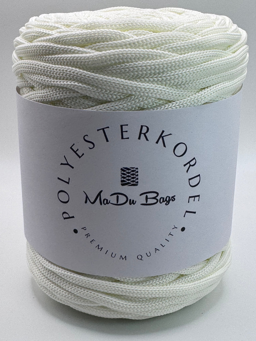 Polyesterkordel flach 5 mm · Creme · 100 m