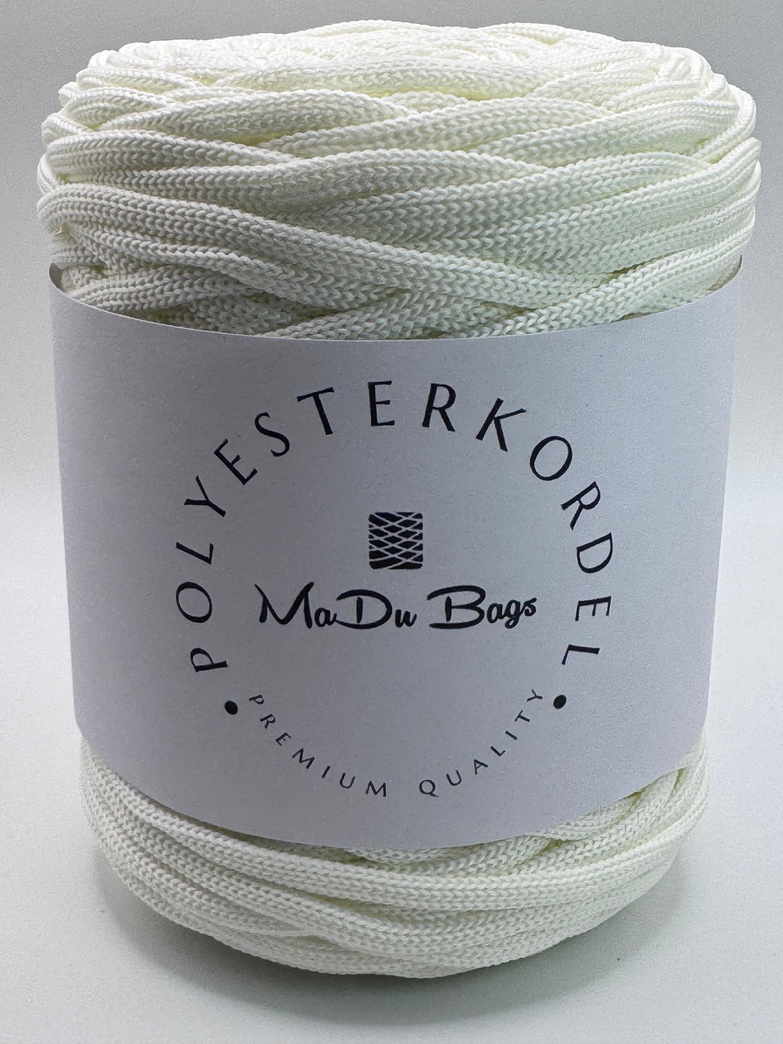 Polyesterkordel flach 5 mm · Creme · 100 m