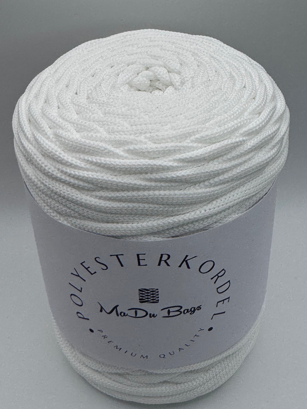 Polyesterkordel flach 5 mm · Schneeweiß · 100 m