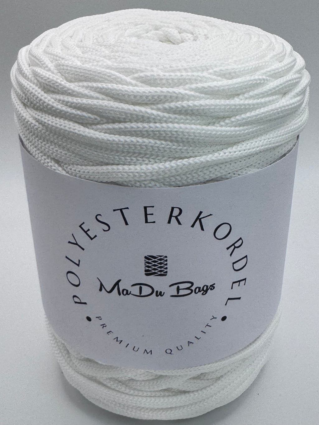 Polyesterkordel flach 5 mm · Schneeweiß · 100 m