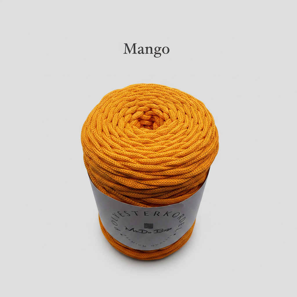 Polyesterkordel flach 5 mm · Mango · 100 m